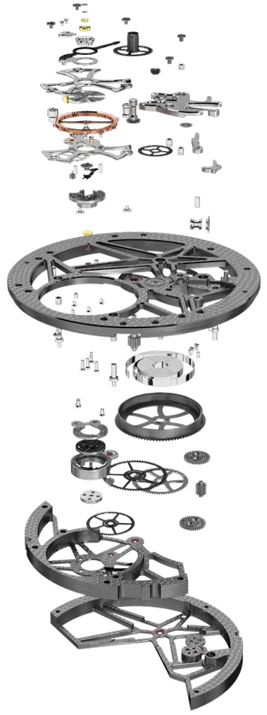 RD505SQExplodedMovement Watches World RD505SQ Exploded Movement