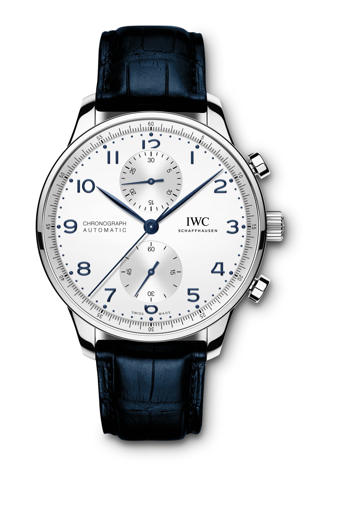 IWC Schaffhausen Portugieser Chronograph 2020caja de acero agujas azules y caratula plateada Watches World IWC Schaffhausen Portugieser Chronograph 2020 caja de acero agujas azules y caratula plateada