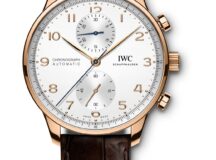 IWC Schaffhausen Portugieser Chronograph 2020-caja de acero agujas azules y caratula plateada