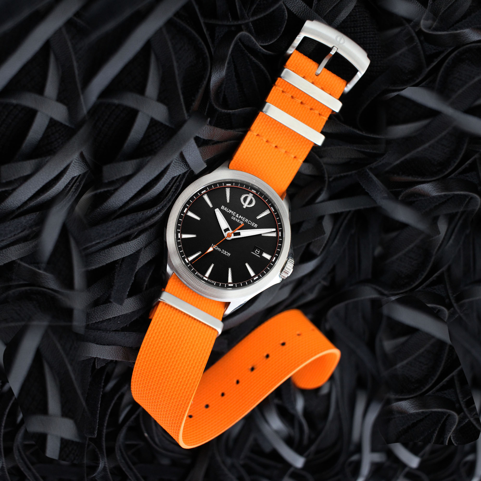 Baume MercierCLIFTONCLUB NATO naranja Watches World Baume Mercier CLIFTON CLUB NATO naranja