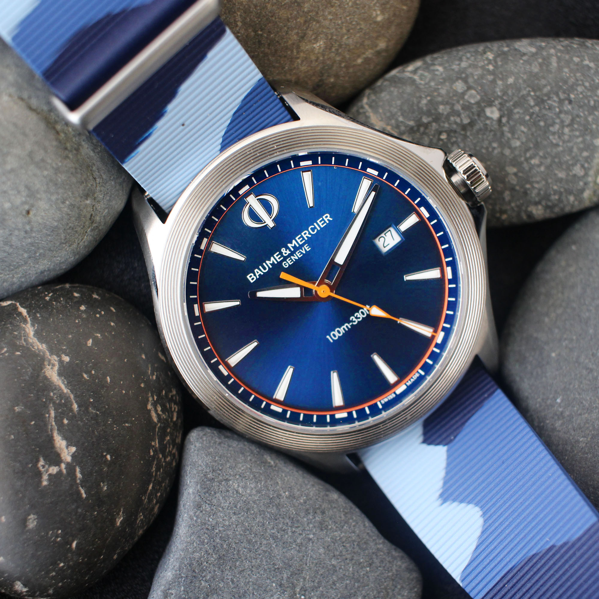 Baume MercierCLIFTONCLUB Nato correa Watches World Baume Mercier CLIFTON CLUB Nato correa