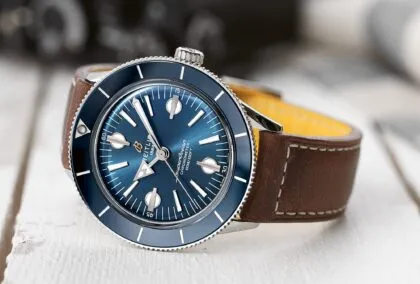 Breitling Superocean Heritage 57 Capsule-caratula azul piel