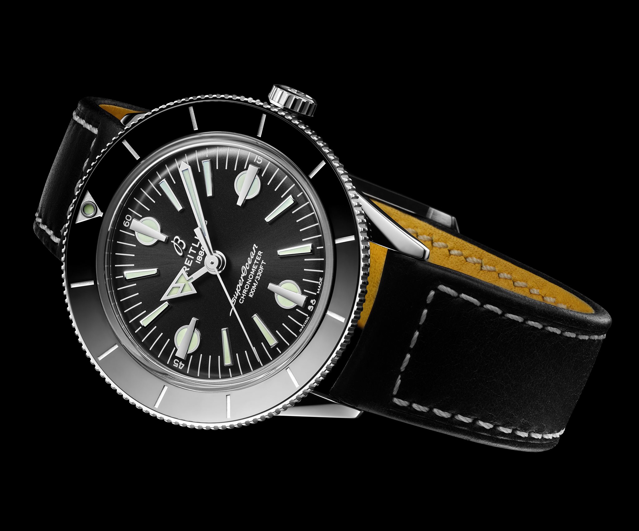 Breitling Superocean Heritage 57 Capsulecuero negro Watches World Breitling Superocean Heritage 57 Capsule cuero negro