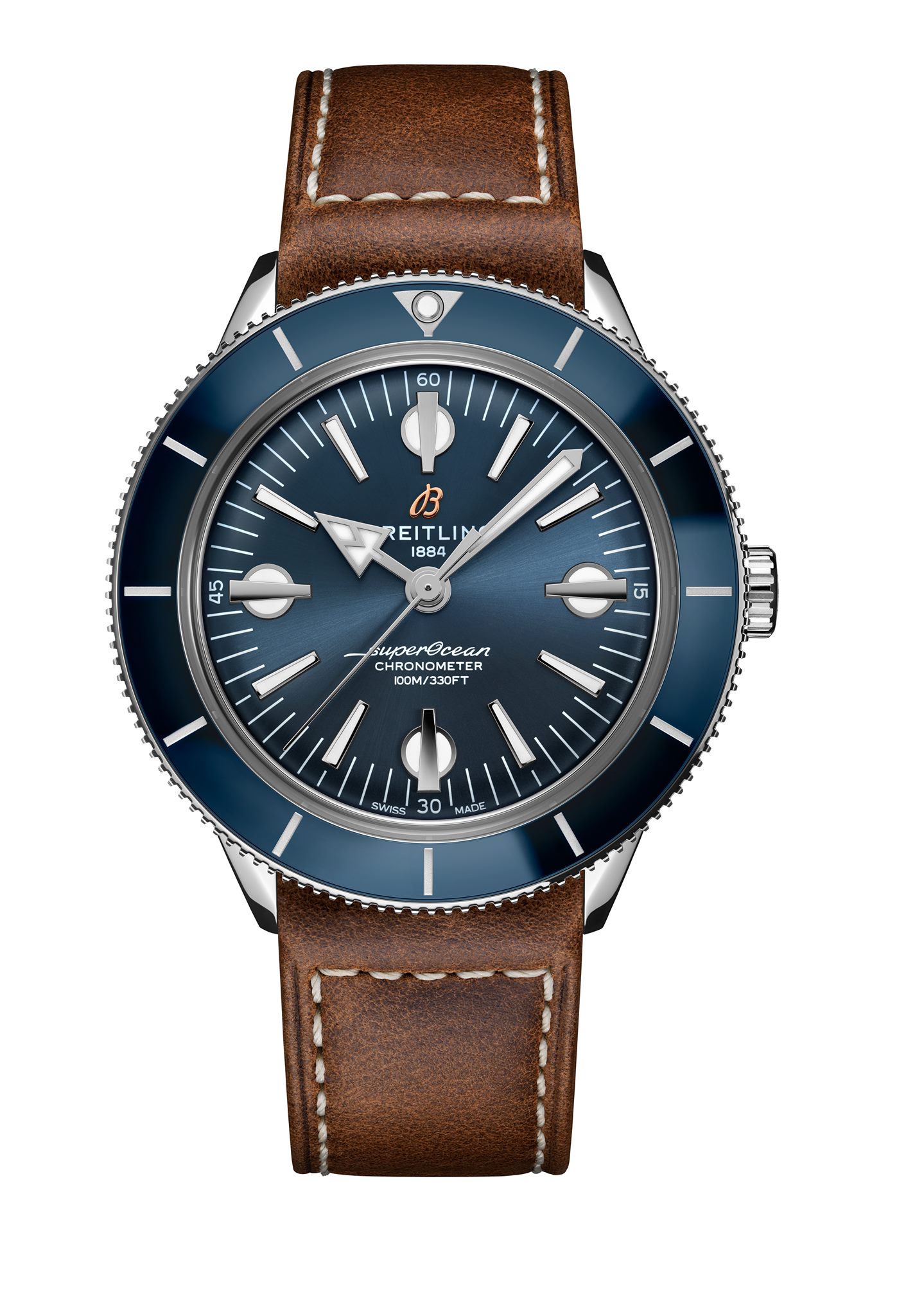 Breitling Superocean Heritage 57 Capsulemarron y caratula azul Watches World