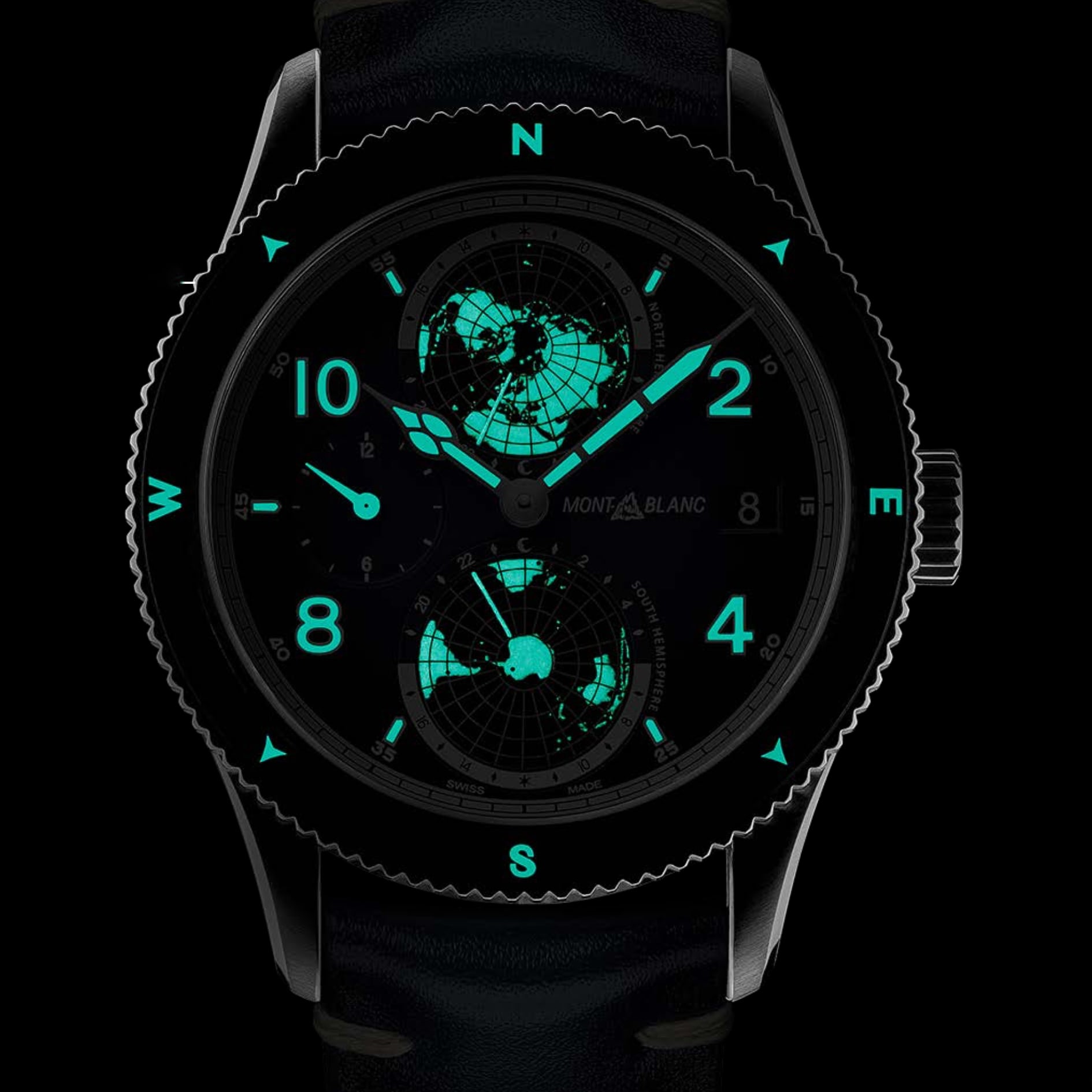 MontblancGeosphereTitaniumBluenight Watches World Montblanc Geosphere Titanium Blue night