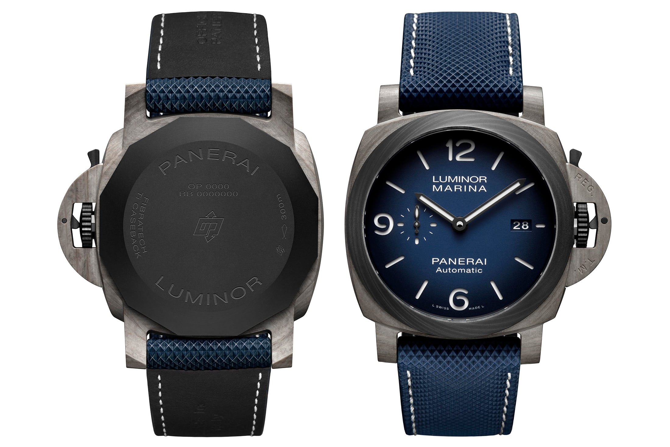 Panerai Luminor Marina Fibratechfrente y vuelta Watches World Panerai Luminor Marina Fibratech frente y vuelta