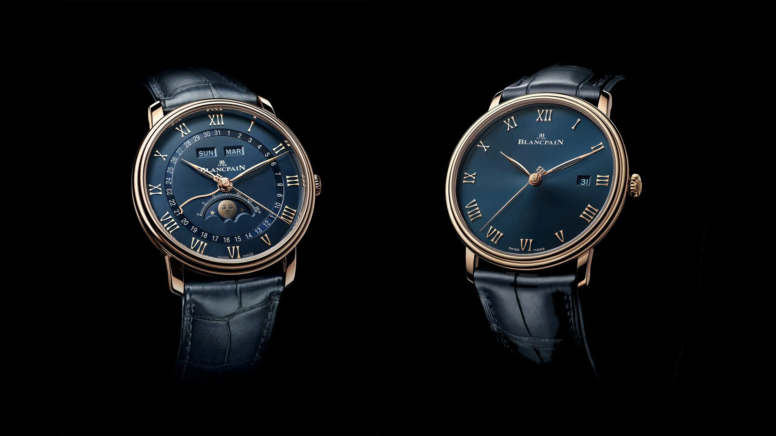 Blancpain Villeret Quantieme Complet y Villeret Ultraplate 2020-azul