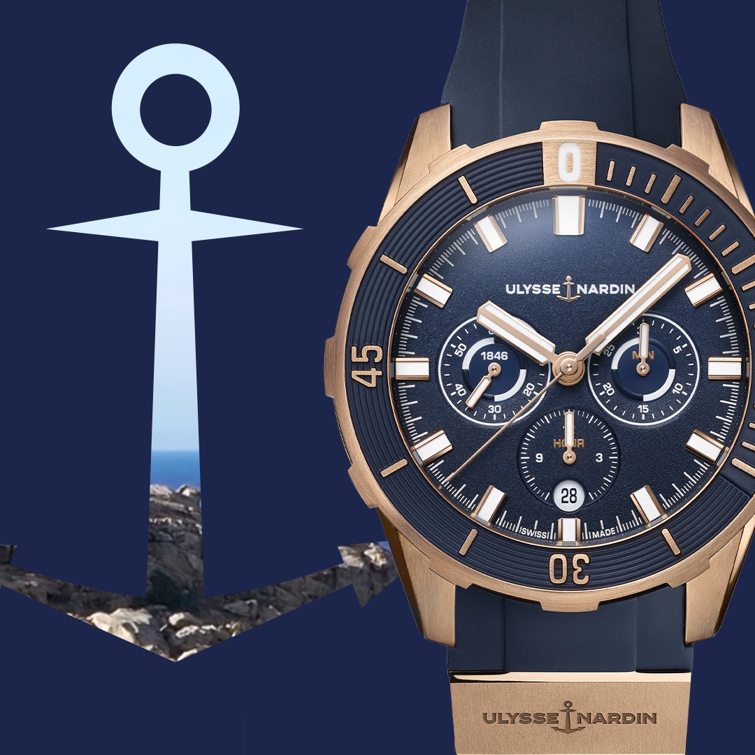 Ulysse Nardin Diver Chronograph 44 Blue and Rose Gold Watches World Ulysse Nardin Diver Chronograph 44 Blue and Rose Gold