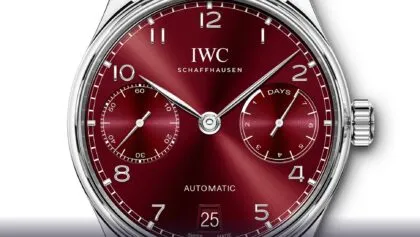 IWC Schaffhausen Portugieser - boutique edition burgundi zoom