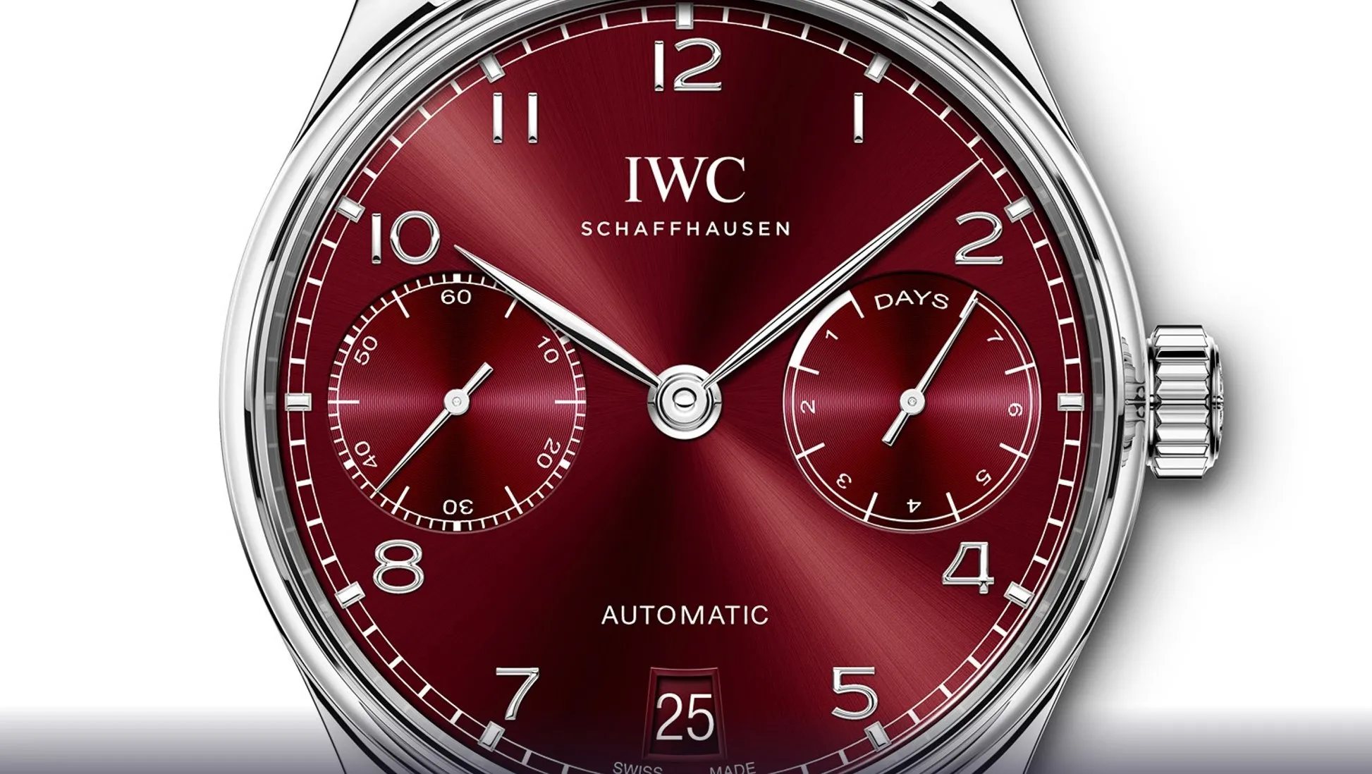 IWC Schaffhausen Portugieser - boutique edition burgundi zoom