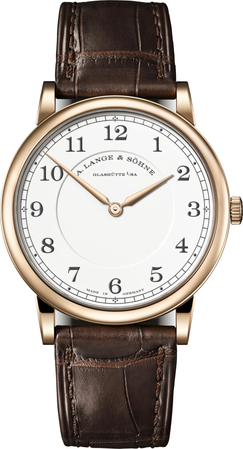 A Lange Sohne 1815 Thin Honeygold dial soldier Watches World