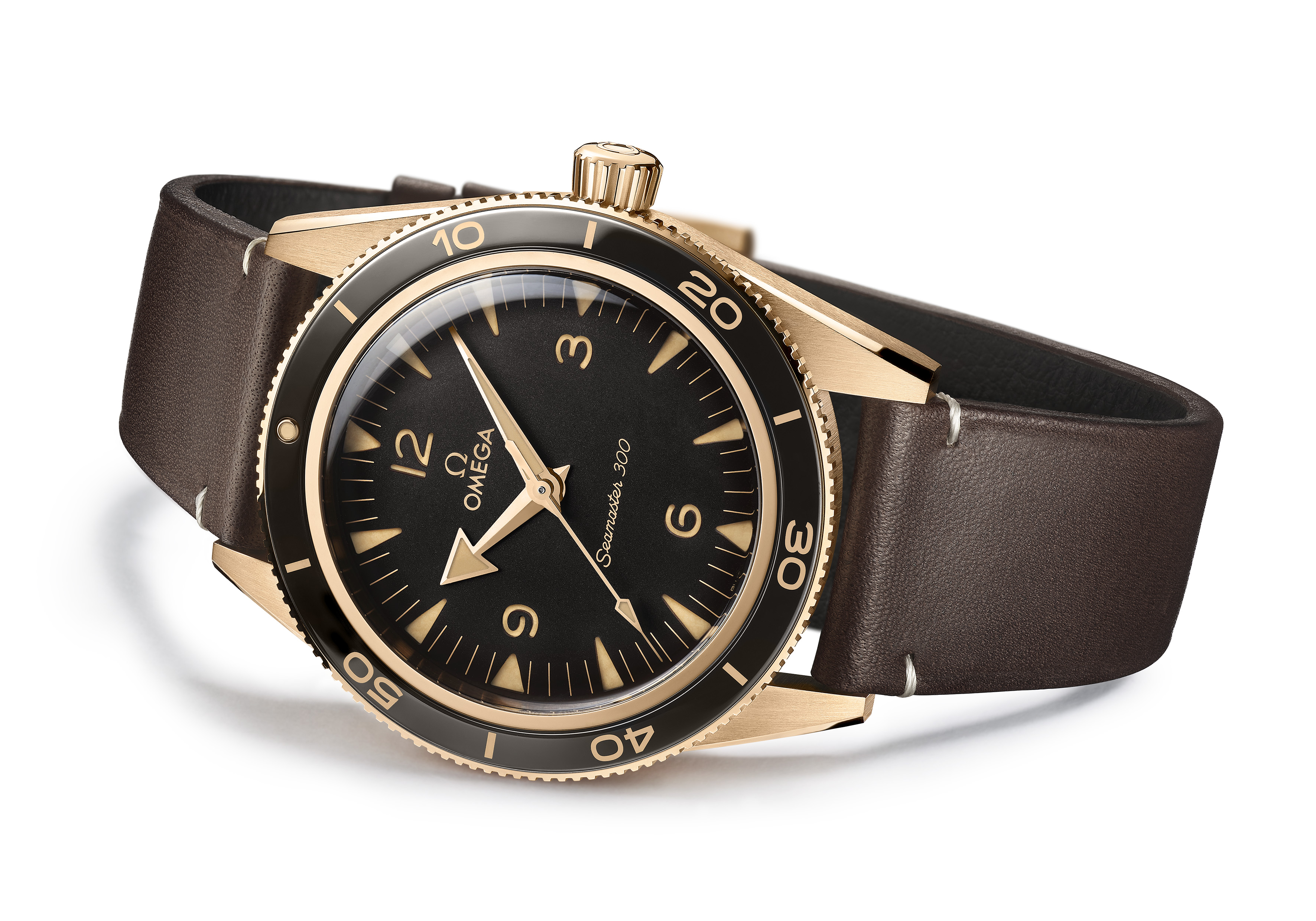 Lens Position 2479 Watches World Omega Seamaster 300 Bronze Gold
