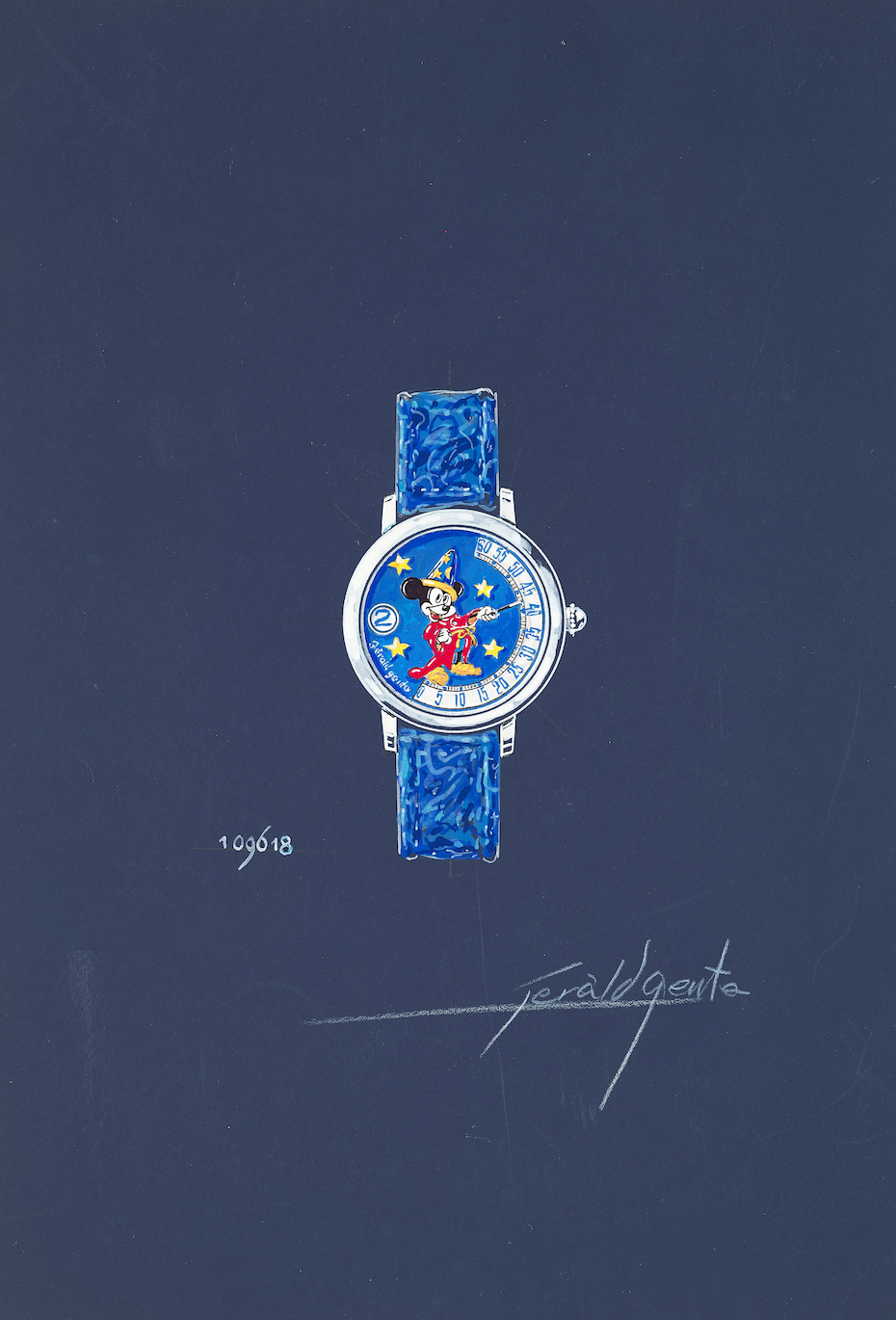 Gérald Genta boceto reloj Disney