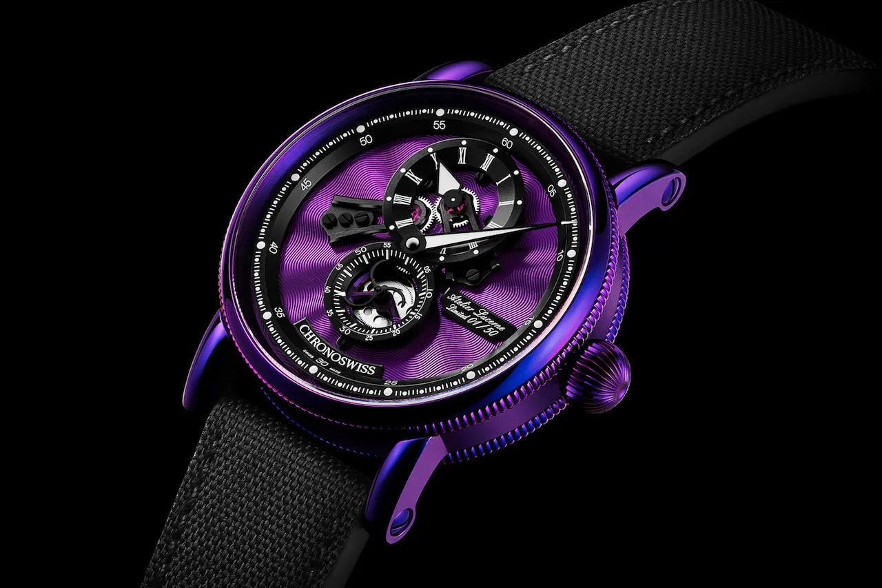 Chronoswiss Flying Regulator Open Gear Purple Haze front