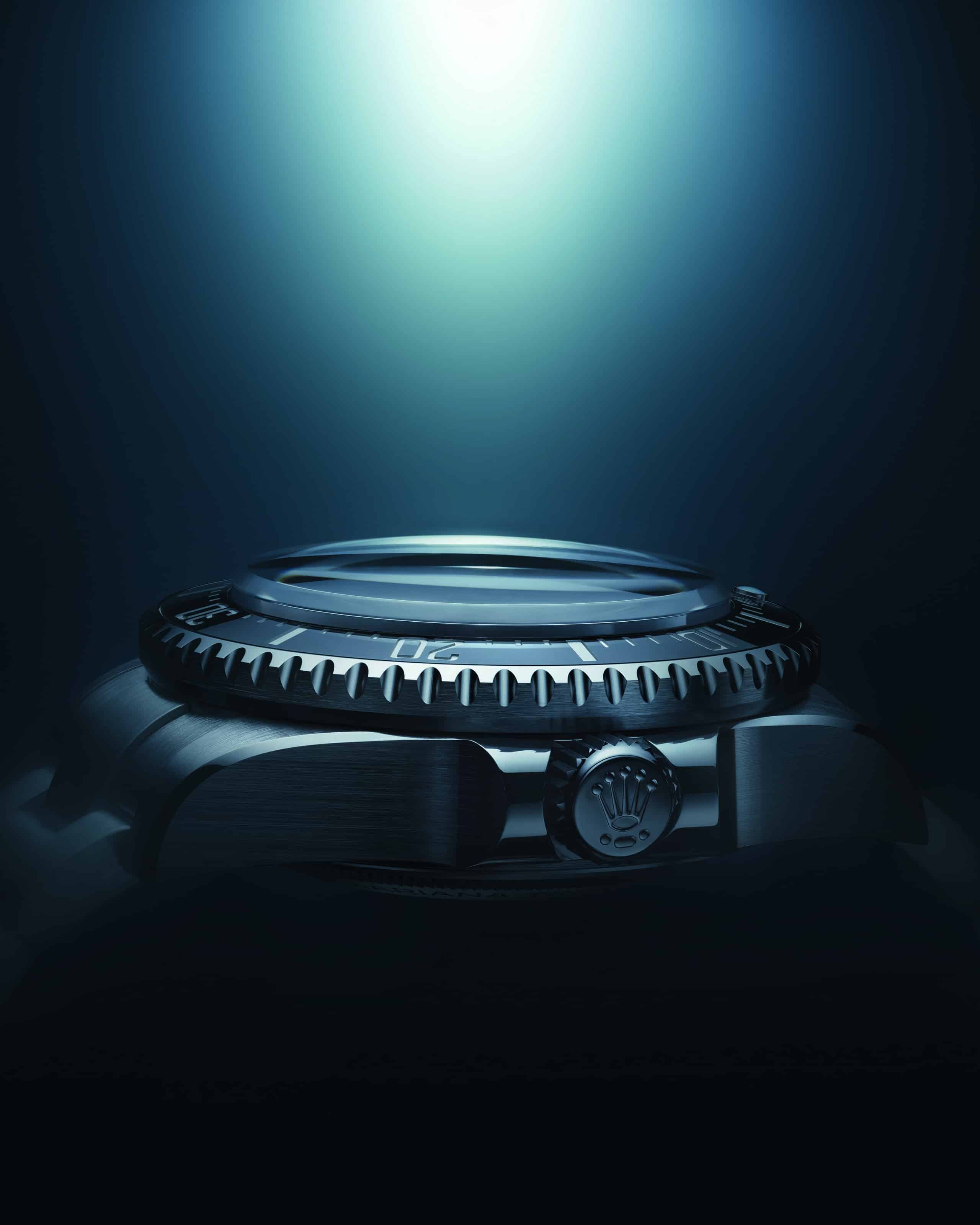 Oyster Perpetual
Deepsea Challenge Watches World Close up of the chamfered crystal of the Rolex Oyster Perpetual Deepsea Challenge