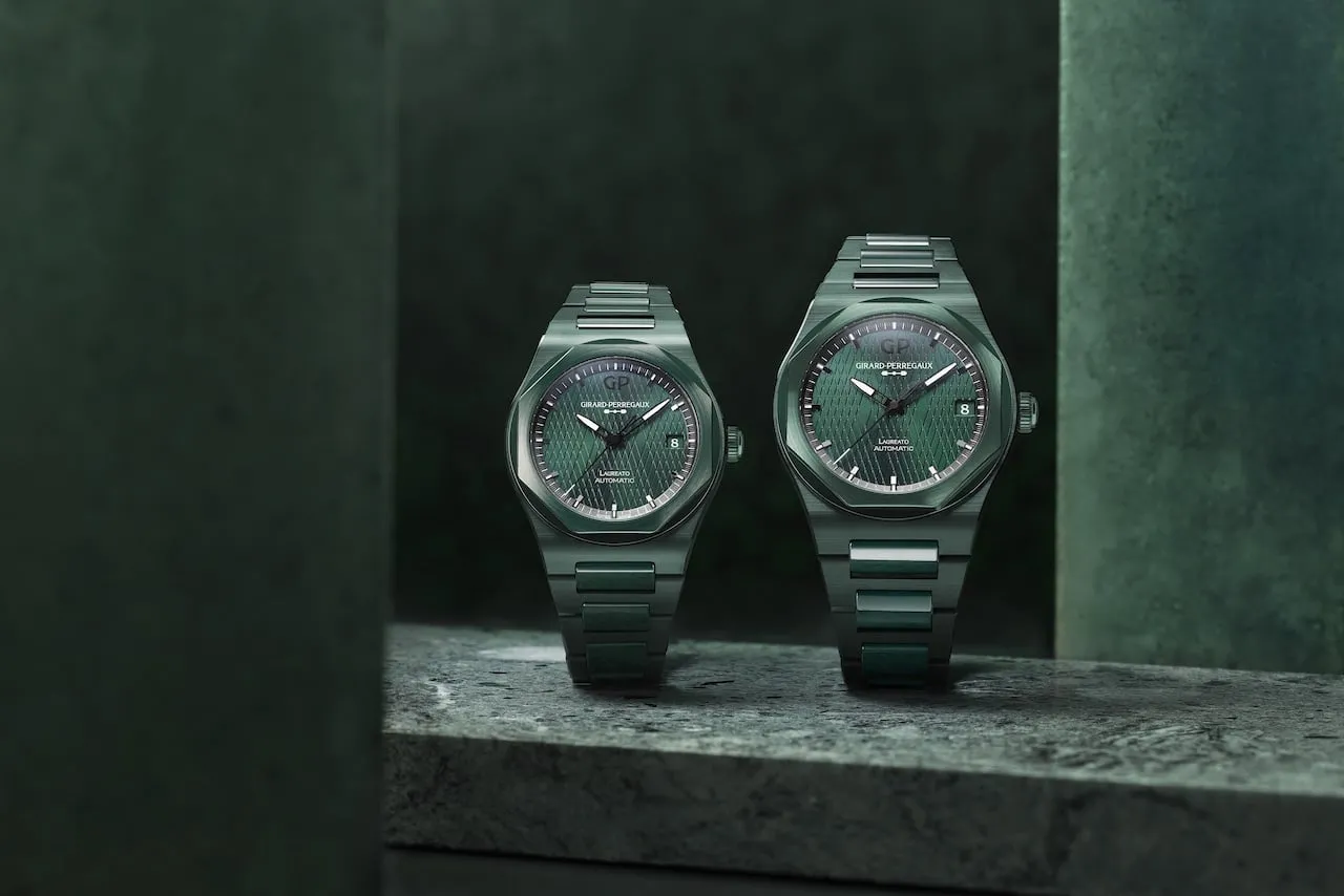 Girard Perregaux Laureato Green Ceramic Edición Aston Martin duo
