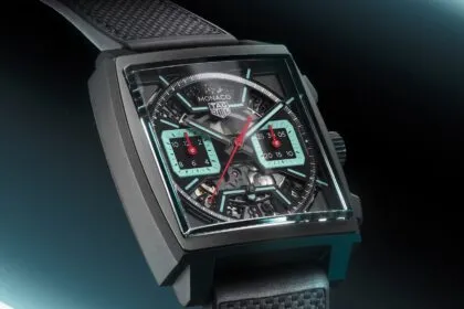 TAG Heuer Monaco esqueleto turquesa carátula 1