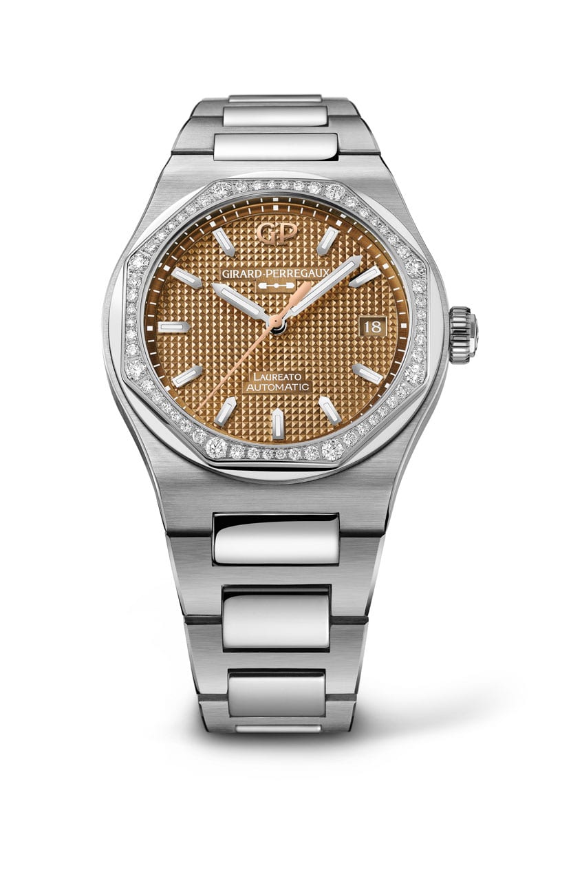 Laureato 38 mm Copper Diamond Bezel7 Watches World Girard Perregaux Laureato 38 mm Copper Diamond Bezel la belleza del contraste