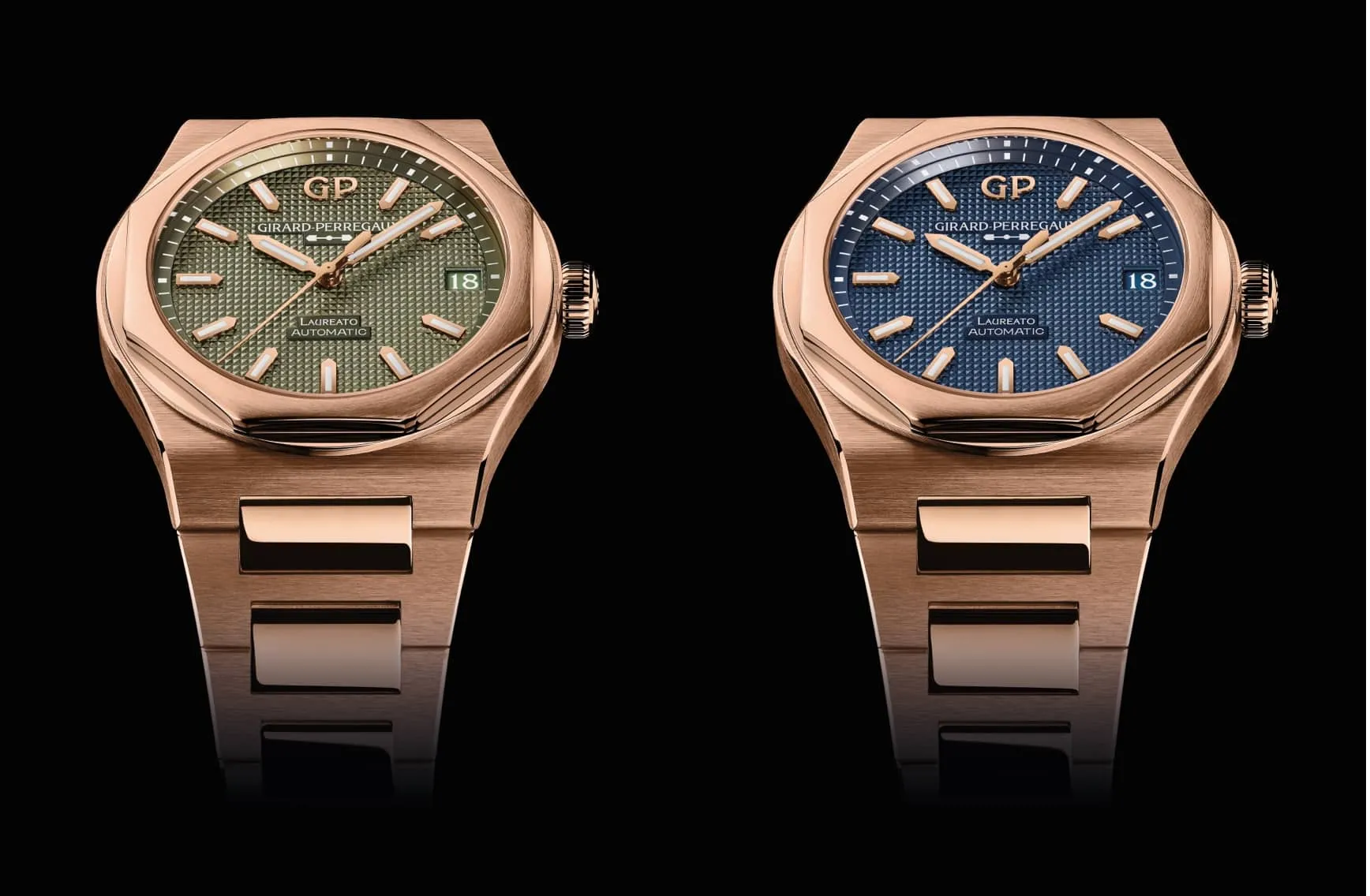 Girard Perregaux Laureato Sage Green y Ultramarine Blue