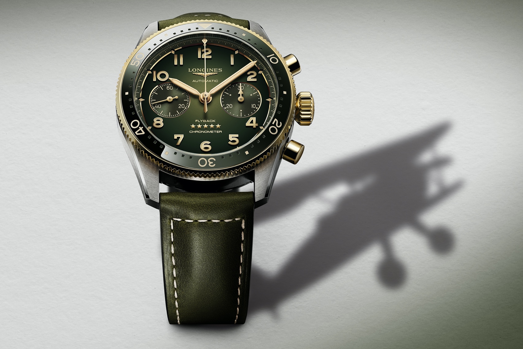 Longines Spirit Flyback Oro Carátula Verde