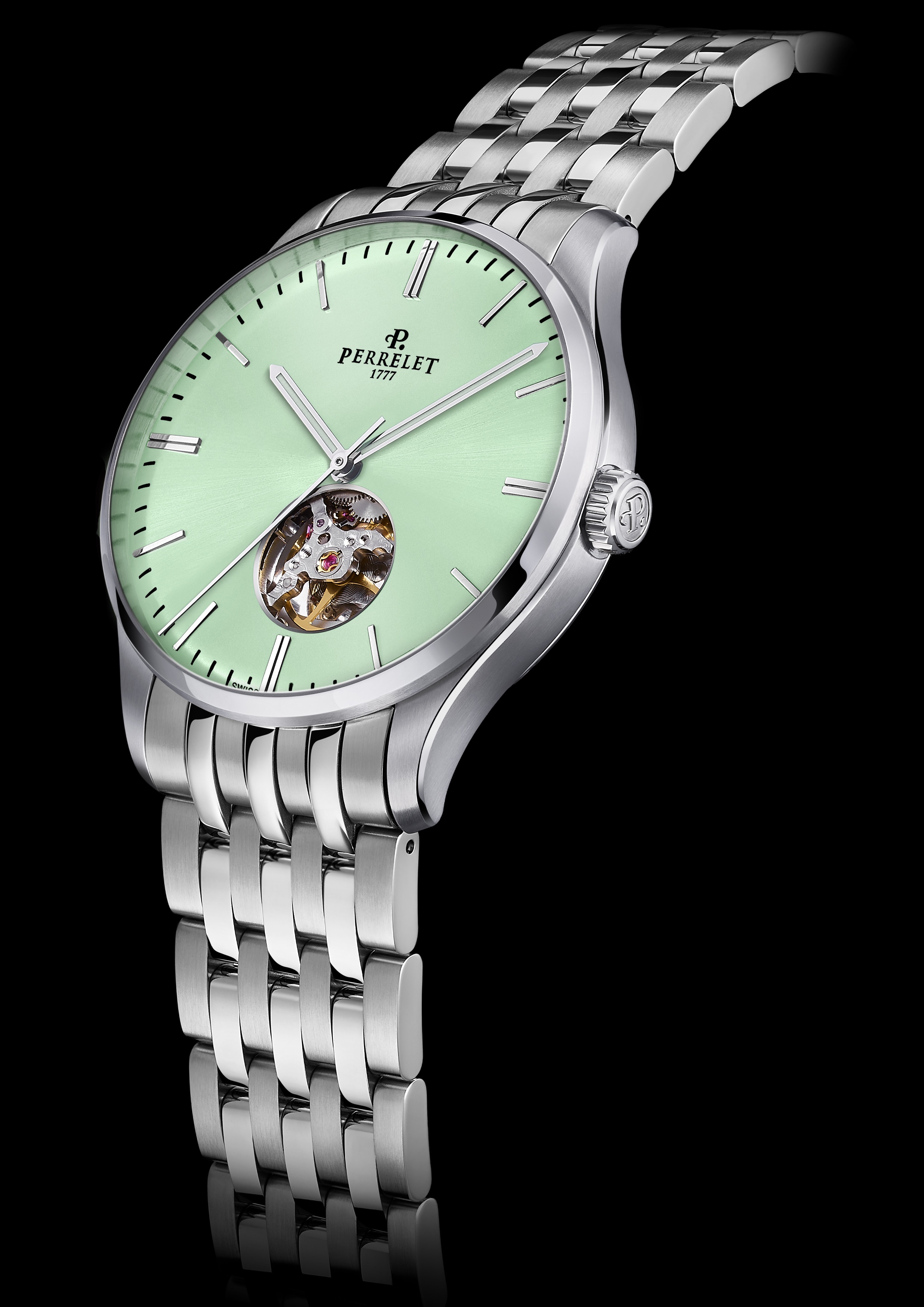 Perrelet Weekend Open Heart Verde Menta Watches World