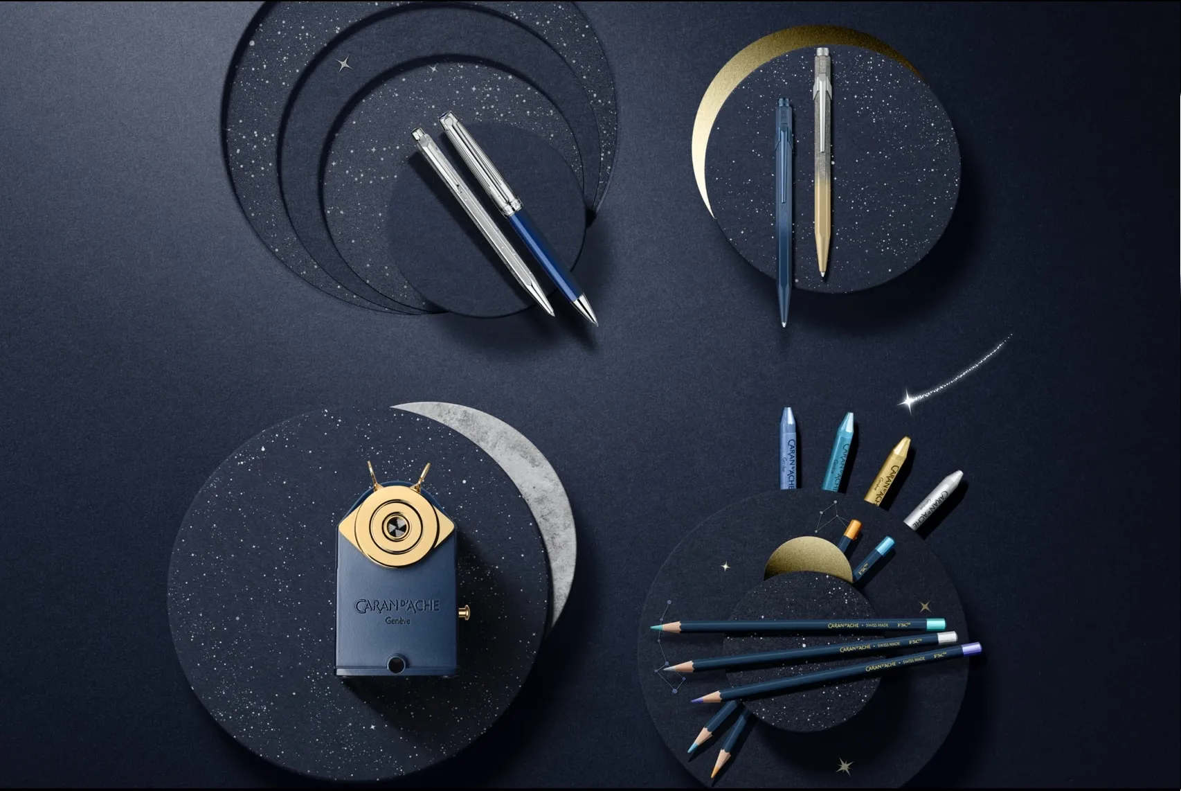 Caran d'Ache Cosmic Blue Set