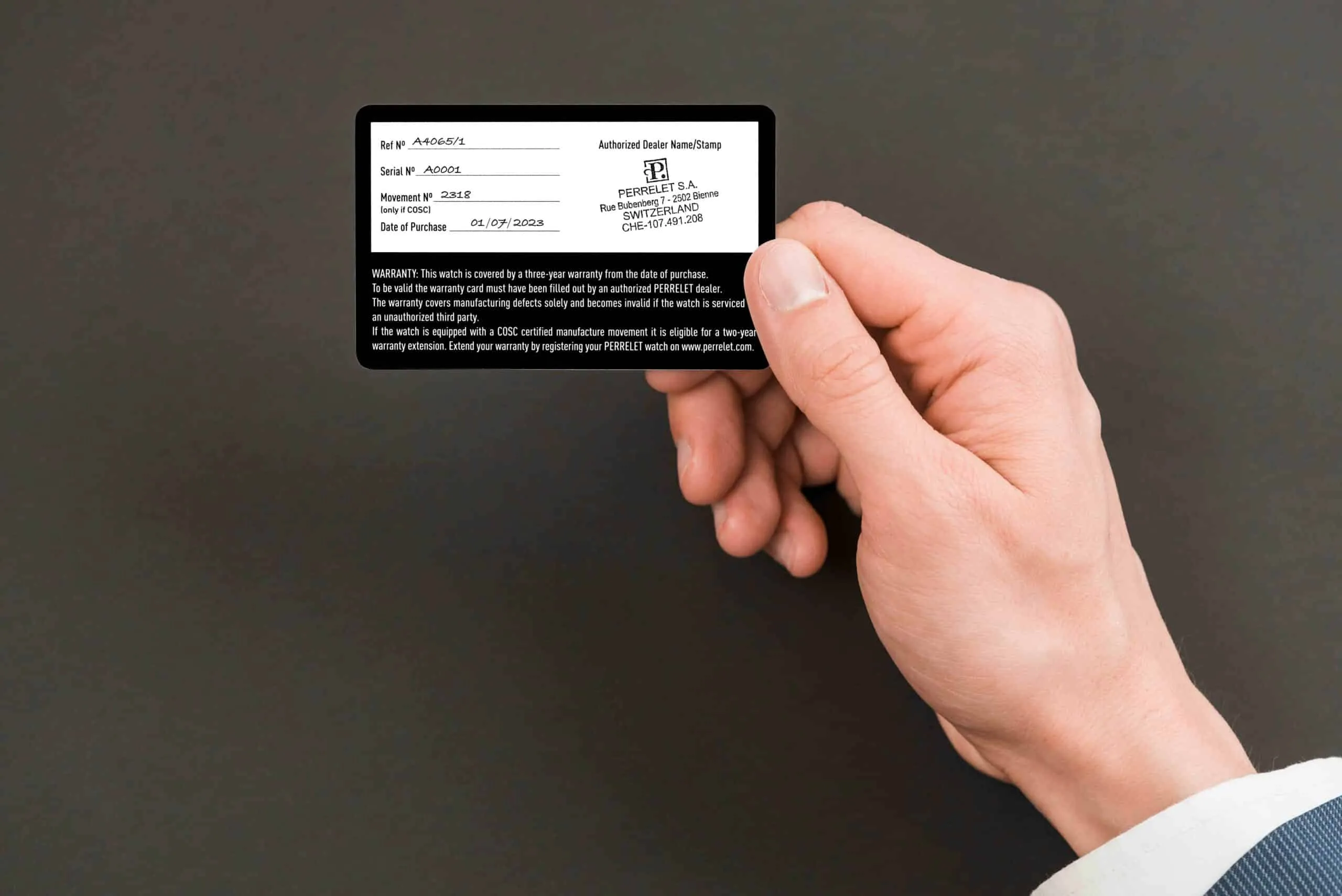 Tarjeta Garantía Perrelet