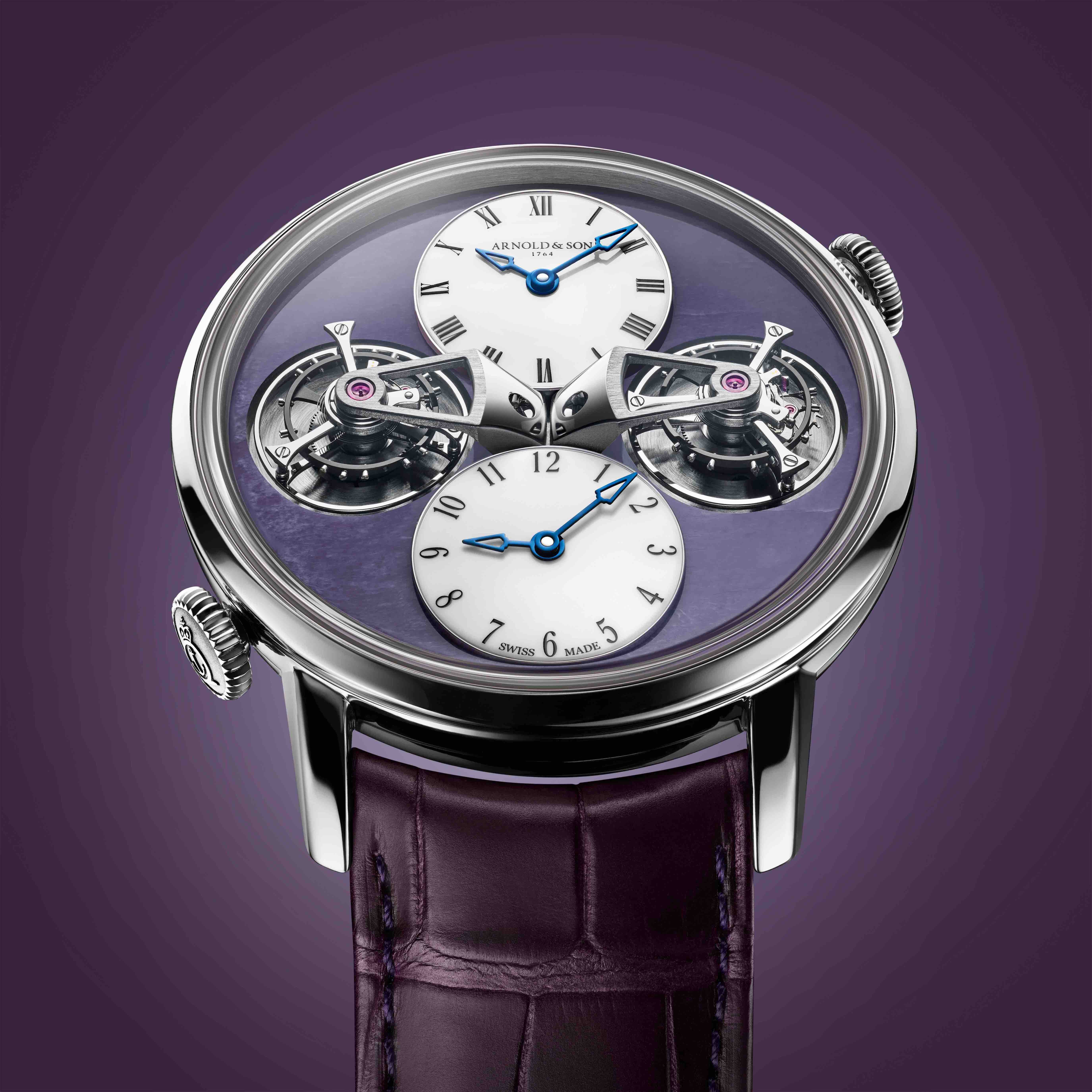 Arnold & Son Double Tourbillon White Gold Charoite Edition