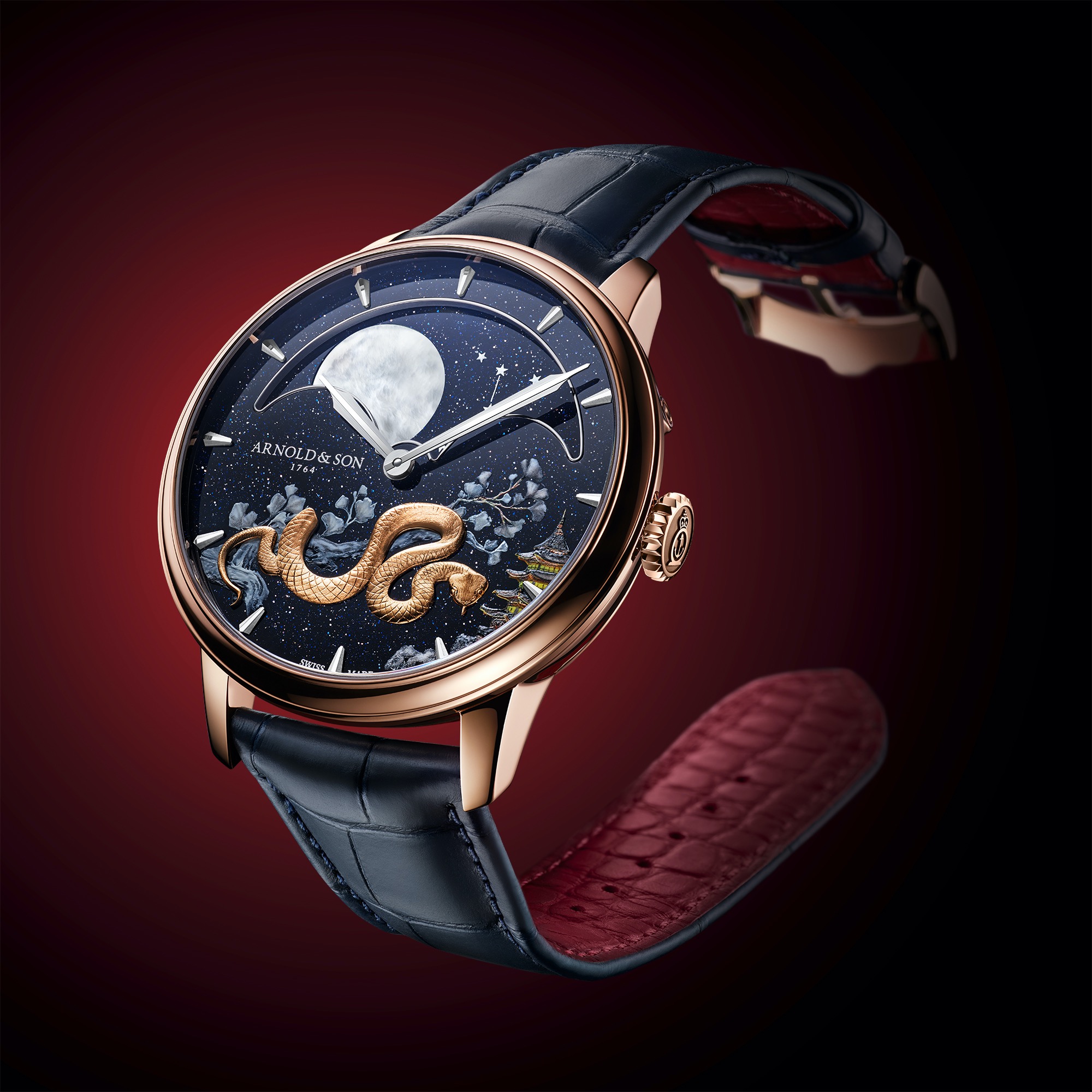 Arnold & Son Perpetual Moon 41.5 Red Gold “Year Of The Snake”