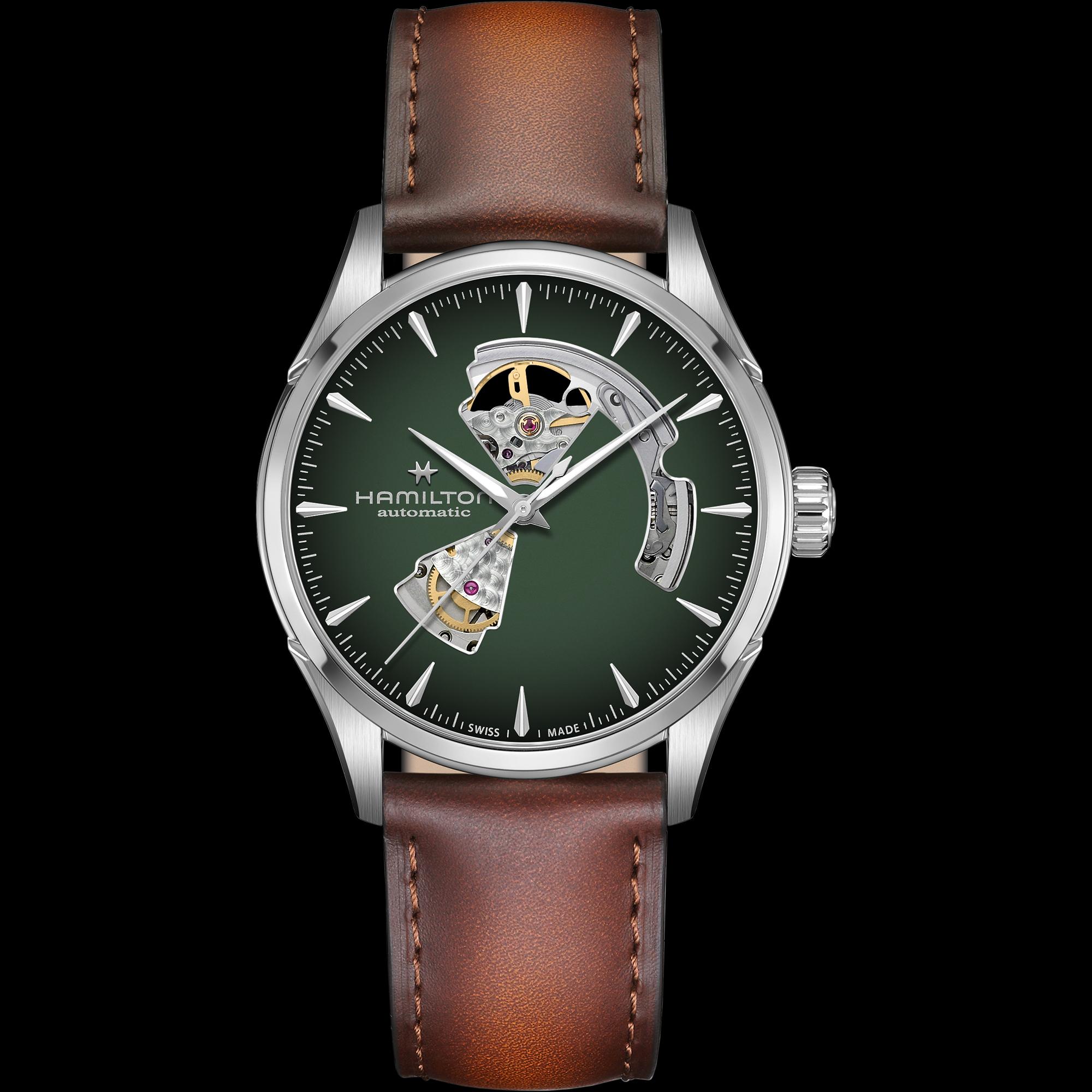 Hamilton Jazzmaster Open Heart en verde