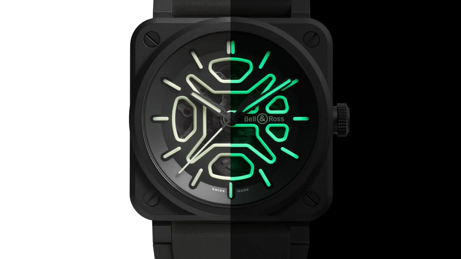 Bell and Ross BR03 SKELETON BLACK CERAMIC LUM DAY NIGHT