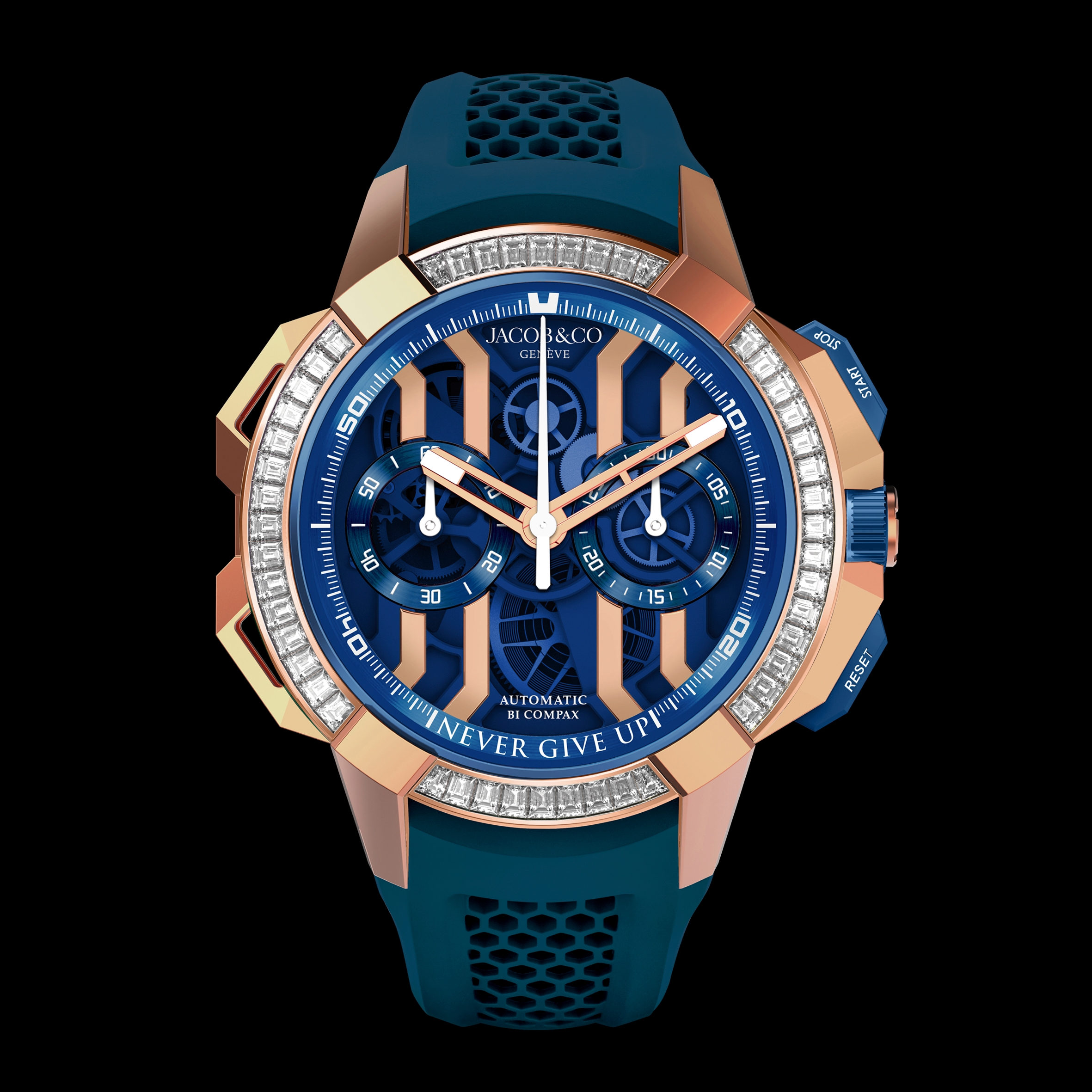 Jacob Co Epic X Chrono 44mm Never Give Up Limited Edition Gold Baguettes soldat Watches World Jacob Co Epic X Chrono 44mm Never Give Up Limited Edition Gold Baguettes soldat