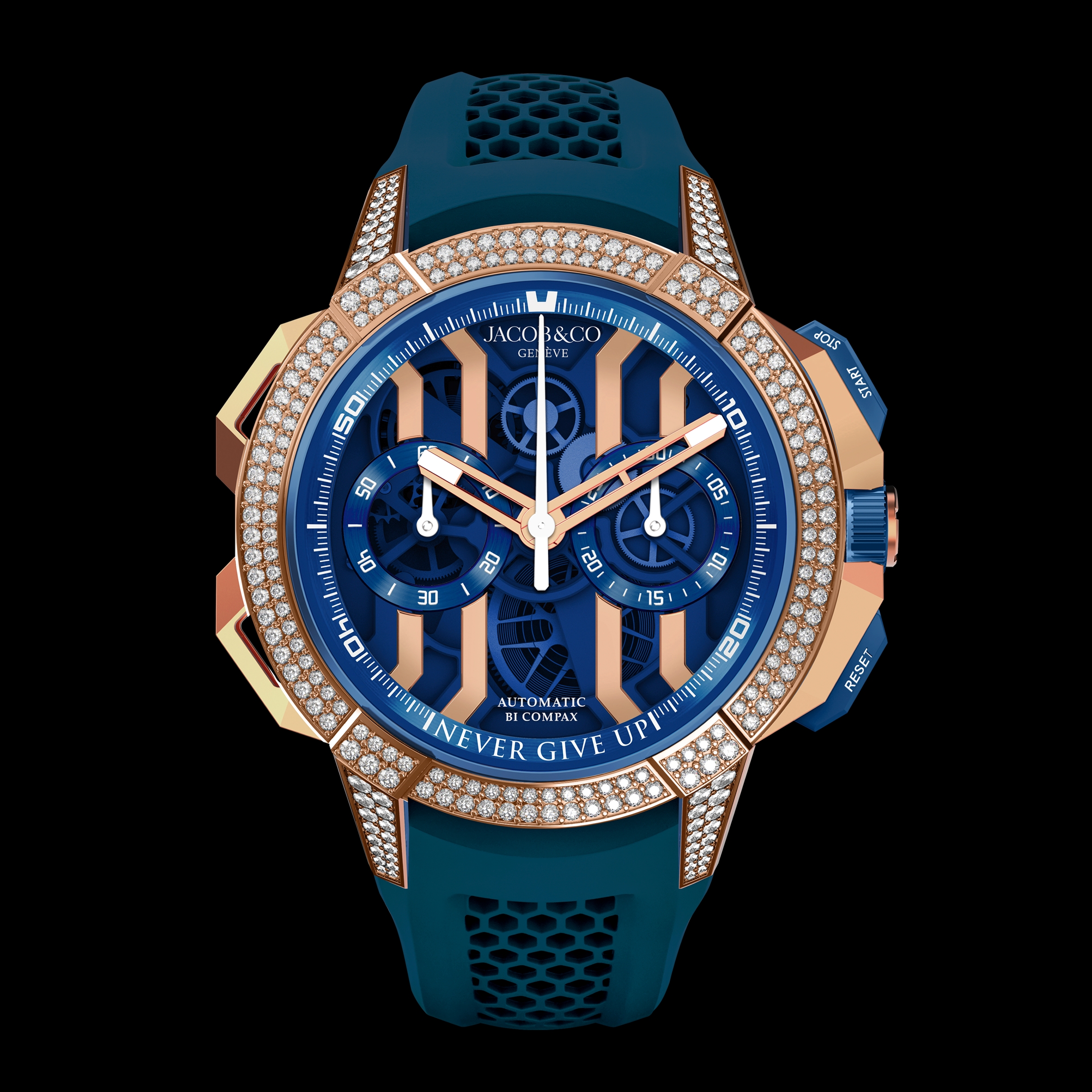 Jacob Co Epic X Chrono 44mm Never Give Up Limited Edition Gold Pavé soldat Watches World Jacob Co Epic X Chrono 44mm Never Give Up Limited Edition Gold Pavé soldat