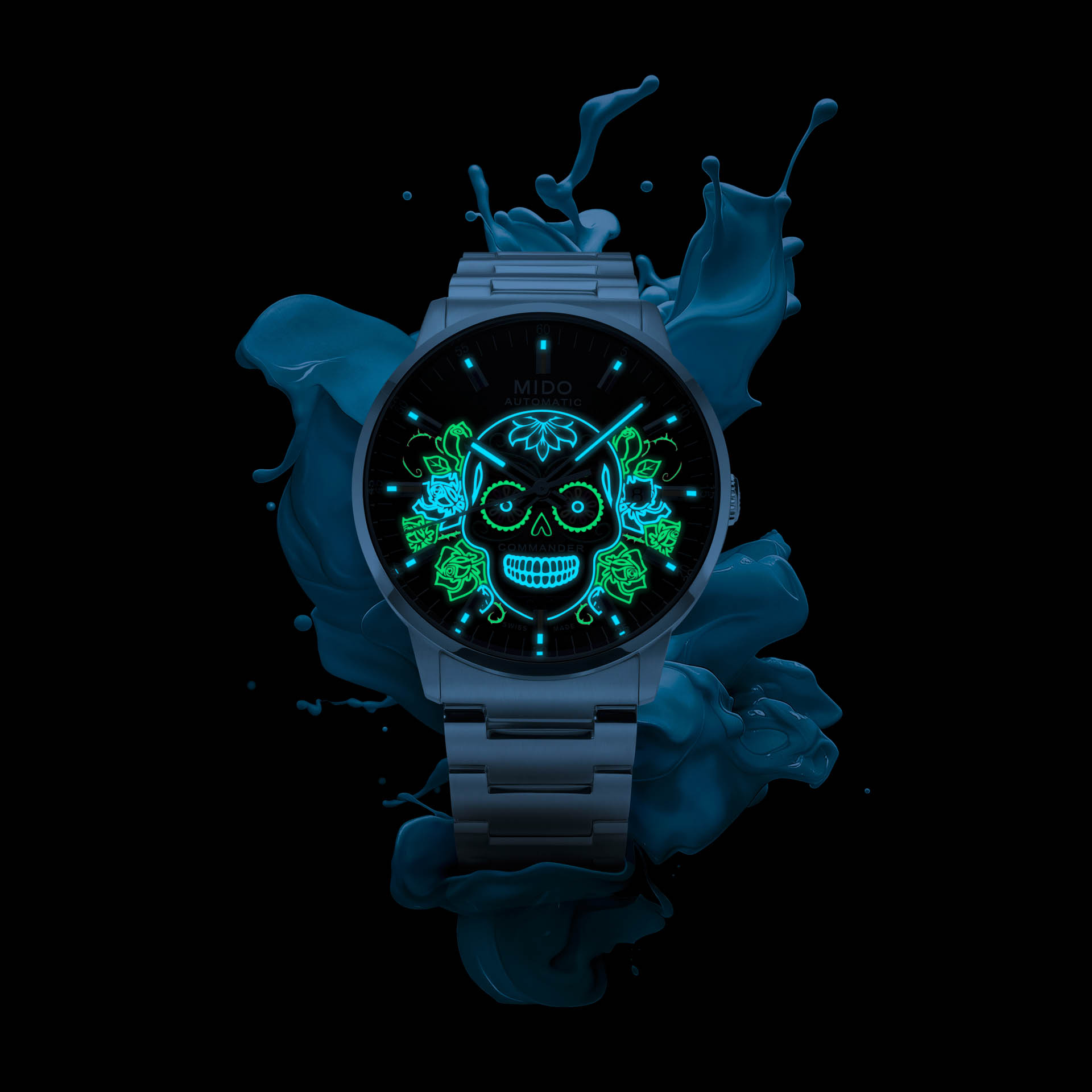 M0214071141104Commander Gradient CatrinesSpecial EditionPR02square Watches World Mido Commander Gradient Catrines una explosión de tradición y color