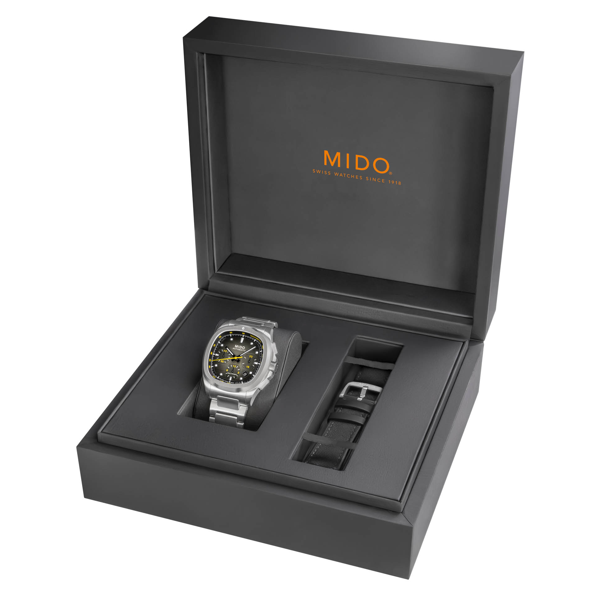 M0495271108100watchbox Watches World Mido Multifort TV Chronograph conquista miradas