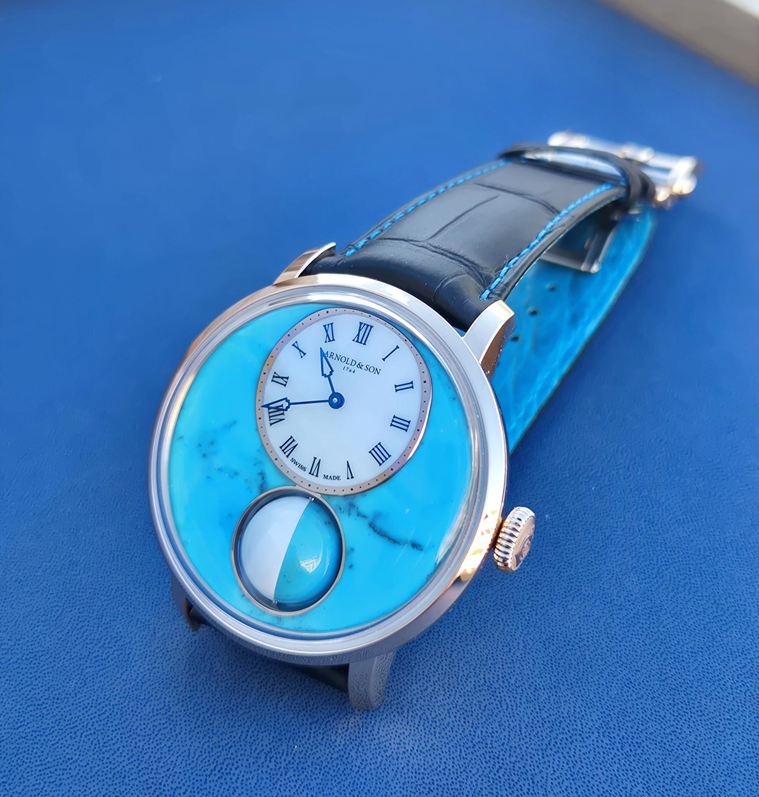 AS Luna Magna RG Turquoise Exquisite Editionsocial media 17 Watches World Arnold Son Luna Magna Red Gold Turquoise