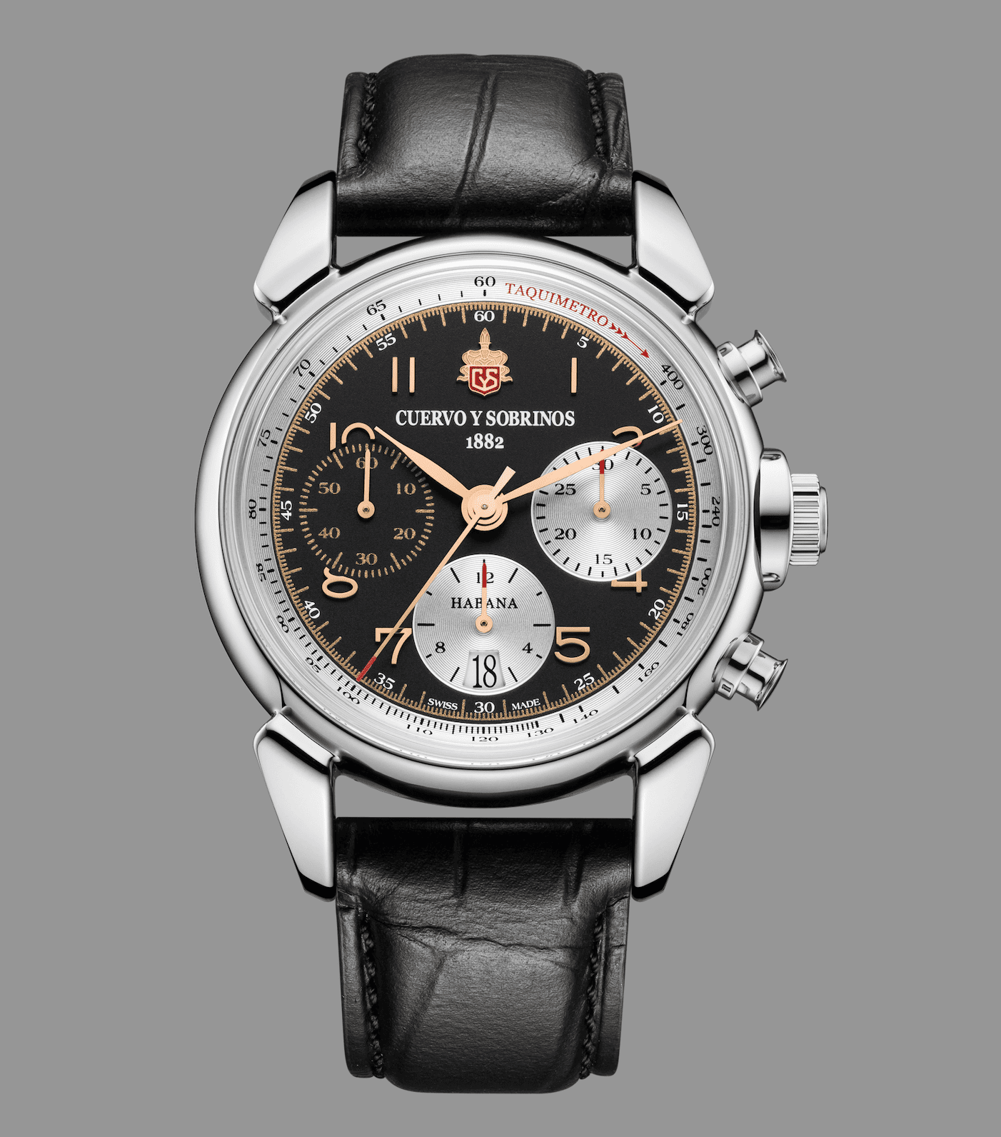 Cuervo y Sobrinos Chronograph HeritageDUO NEGRO Watches World