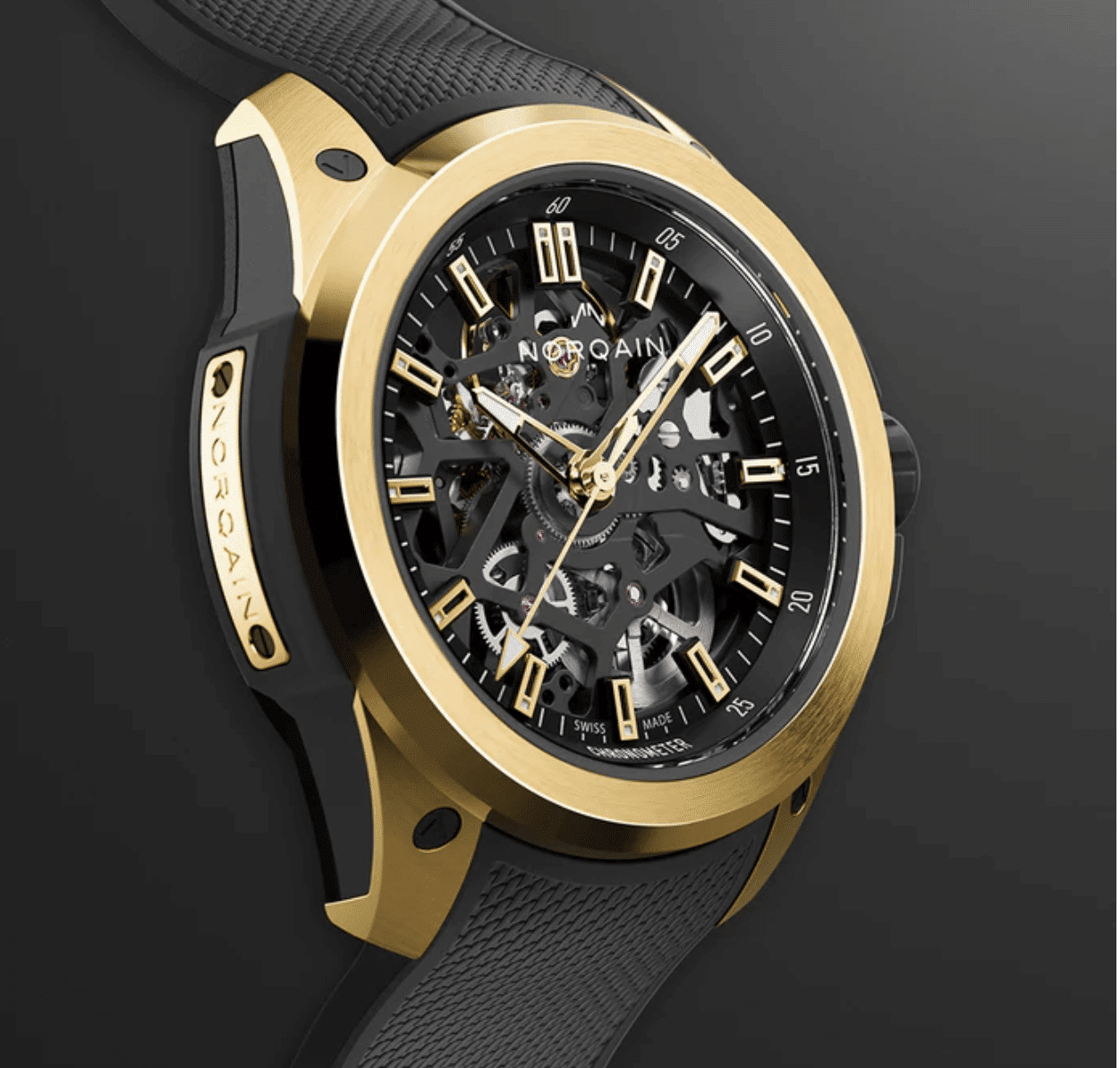 NORQAIN Wild ONE 39mm SkeletonYELLOW GOLD LADO Watches World