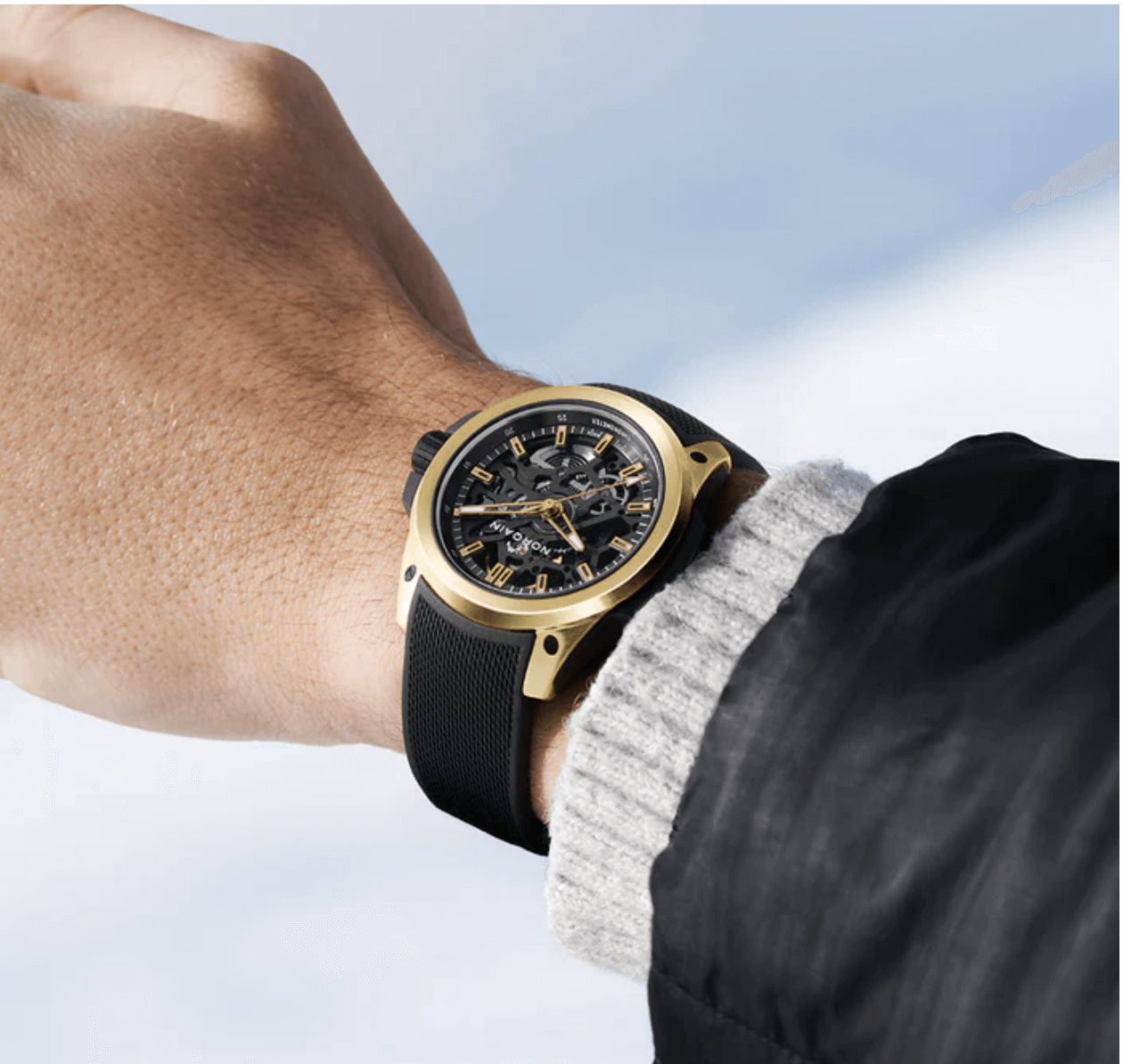 NORQAIN Wild ONE 39mm SkeletonYELLOW GOLDLIFESTYLE Watches World