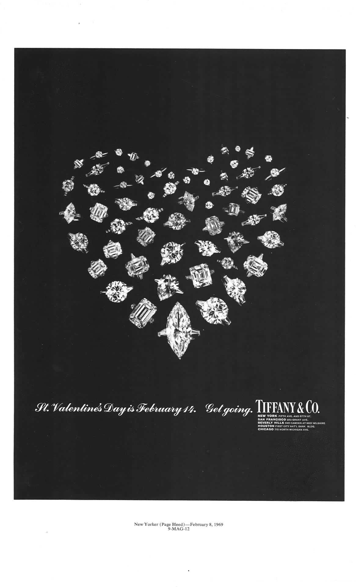 Advertisement 1969 The Tiffany Archives TiffanyCo Watches World Cartel publicitario de la campaña de 1969 de Tiffany