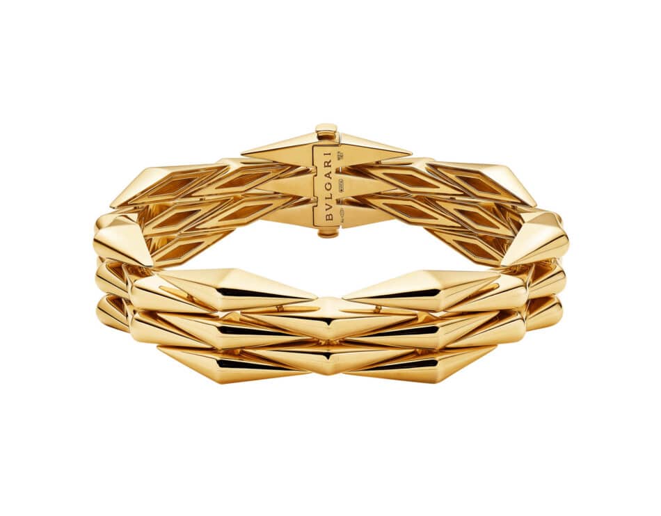 Brazalete Vimini de Bvlgari, joyería flexible inspirada en el archivo histórico de la Maison.