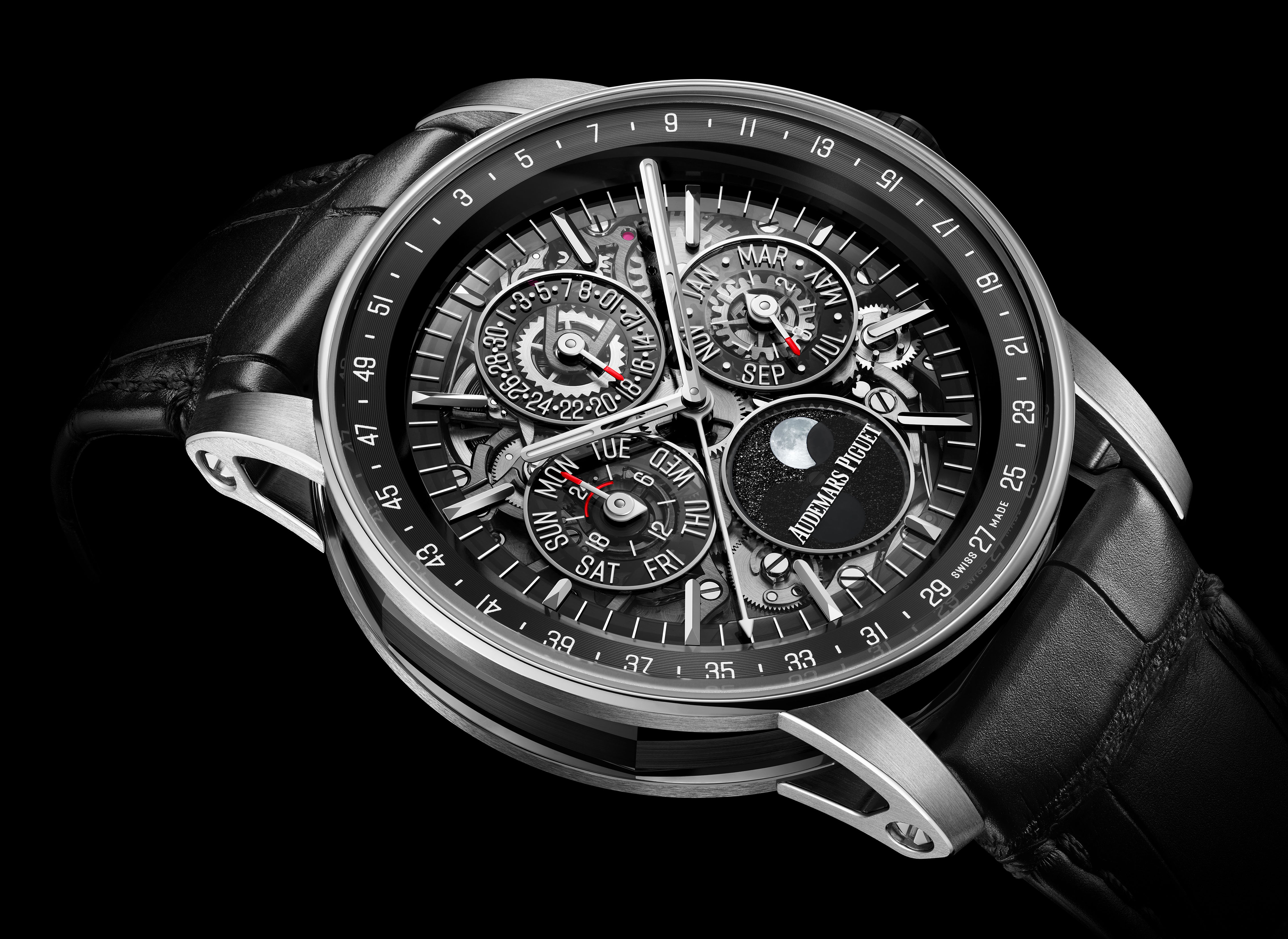 CODE26443NBOOD002CR01closeupGP17DIGITAL Watches World CODE 1159 BY AUDEMARS PIGUET CALENDARIO PERPETUO AUTOMÁTICO ESQUELETADO