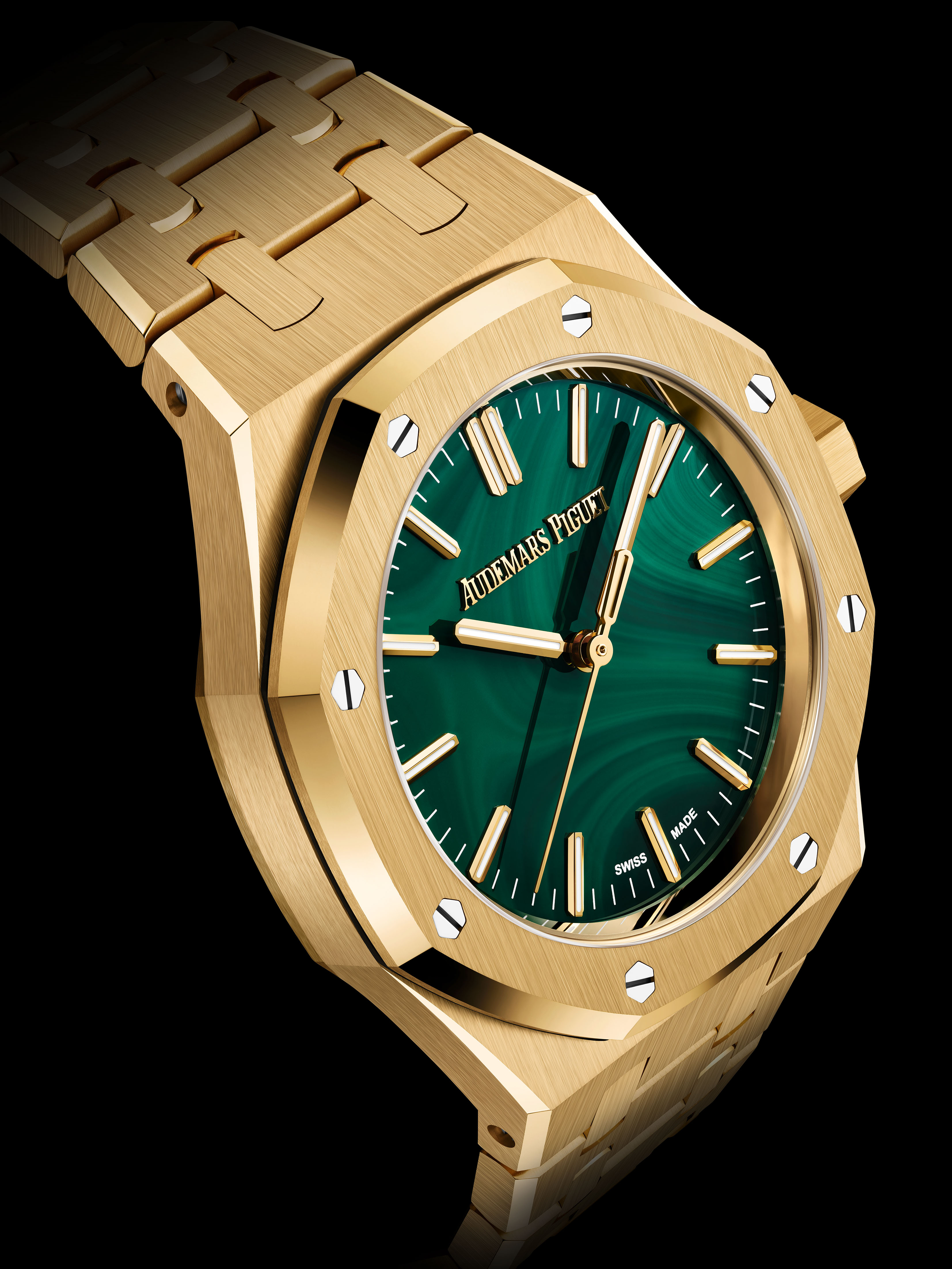 RO15553BAOO1356BA04closeupGP23DIGITAL Watches World Royal Oak Automático Malaquita