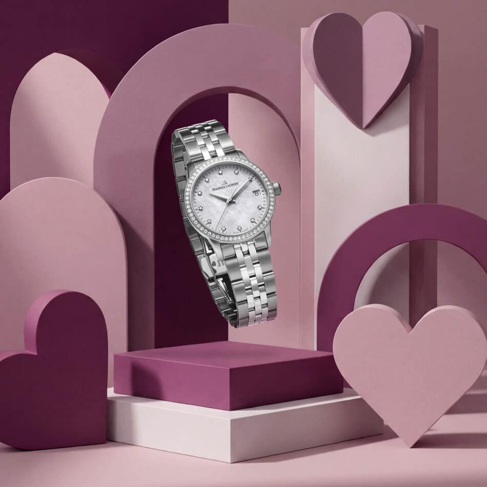 Maurice Lacroix nuevos modelos de la Colección 1975 Watches World Maurice Lacroix 1975 Quartz 33 mm con bisel de diamantes y esfera de nácar blanco