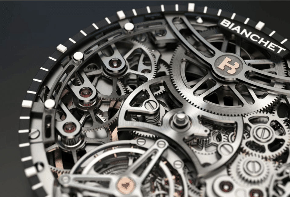 Bianchet UltraFino RotondoCALIBREDETALLE Watches World Detalle de la carátula del UltraFino Rotondo de Bianchet en la que se aprecia el tourbillon calado