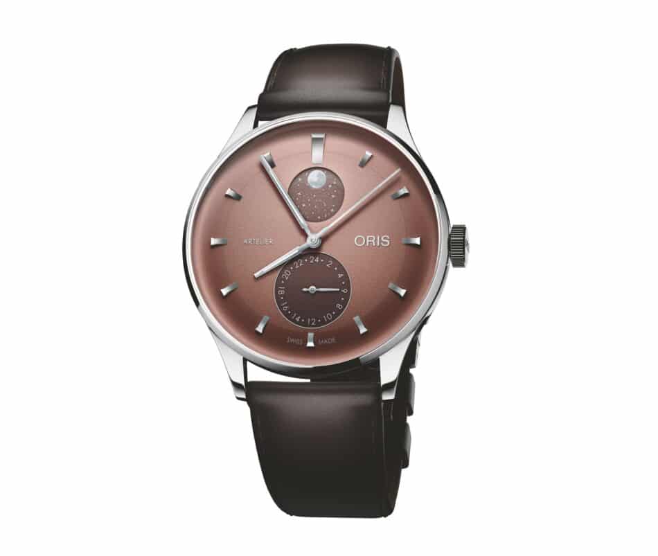 Oris Artelier Complication Watches World Un mayor protagonismo para la fase lunar y el segundo huso horario ahora situados a las 12 y a las 6 respectivamente