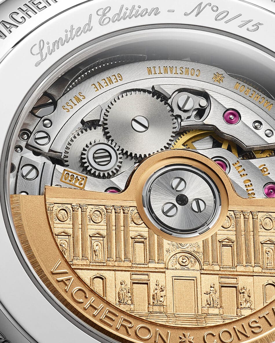 MDABACK7620A000AH078 copie Watches World Rotor grabado con la fachada del Museo del Louvre