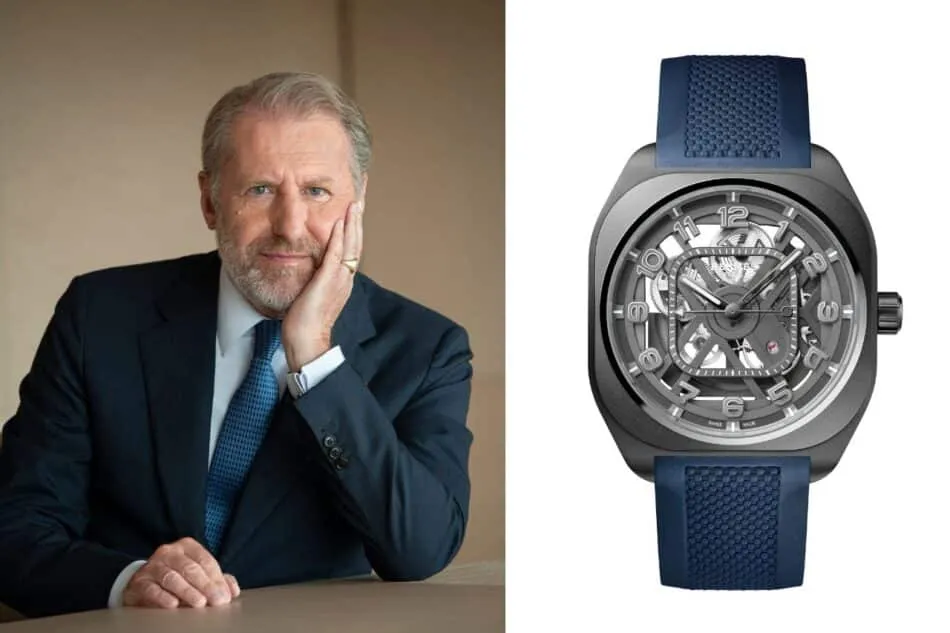 Ejecutivo Guillaume de Seynes de Hermès Watches junto al Hermès H08 Squelette lanzado en Watches and Wonders 2026