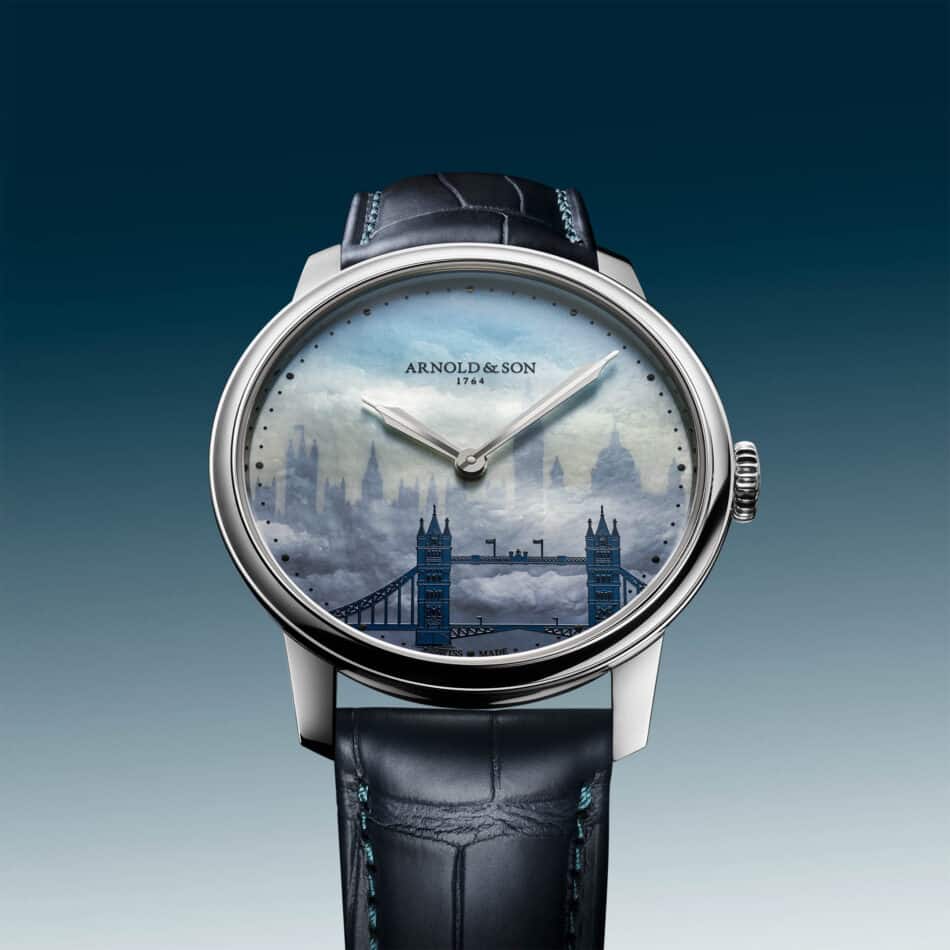 Arnold Son HM London Skyline el reloj que transforma el horizonte de Londres entre el día y la noche Watches World Arnold Son HM London Skyline en caja de oro de 18 quilates