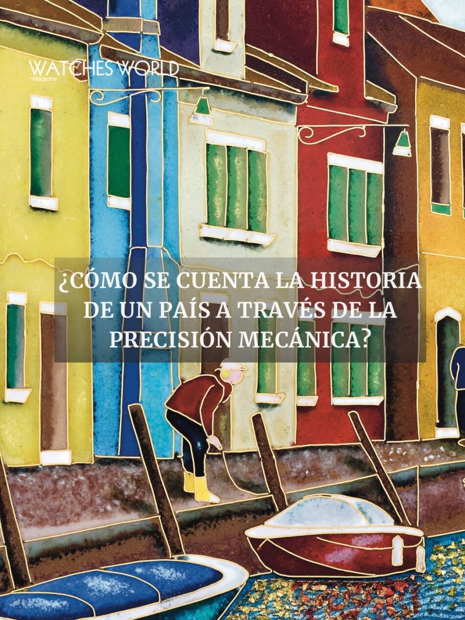 Patek Philippe Grand Exhibition WATCH ART 2026 en Milán 1 Watches World Patek Philippe Grand Exhibition WATCH ART 2026 en Milán Colorful row houses along a canal with boats overlaid Spanish headline asks'¿Cómo se cuenta la historia de un país a través de la precisión mecánica?'